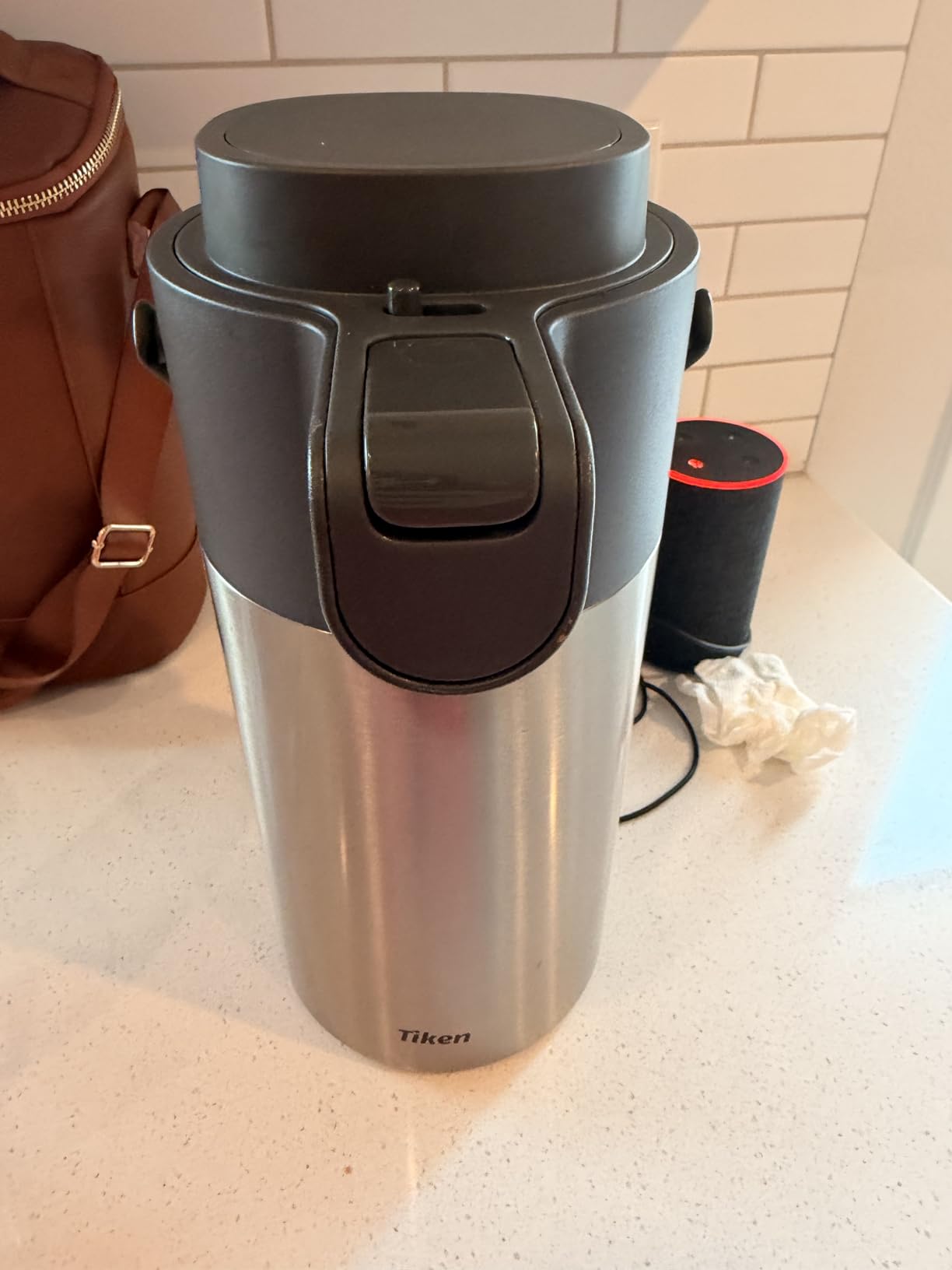 Tiken Airpot Coffee Dispenser with Pump - 135oz/4L Thermal Coffee Carafe for Hot Liquids customer photo 1