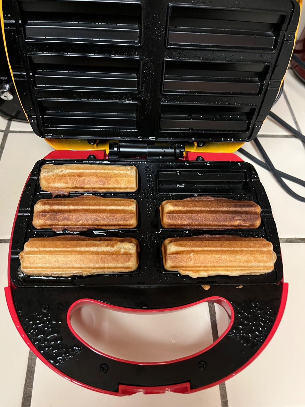 Nostalgia Taco Tuesday Electric Churro Maker - Nonstick, 6-Slot Dual Cooking Plates for Homemade Churros and Cinnamon Pasties - Yellow and Red customer photo 1