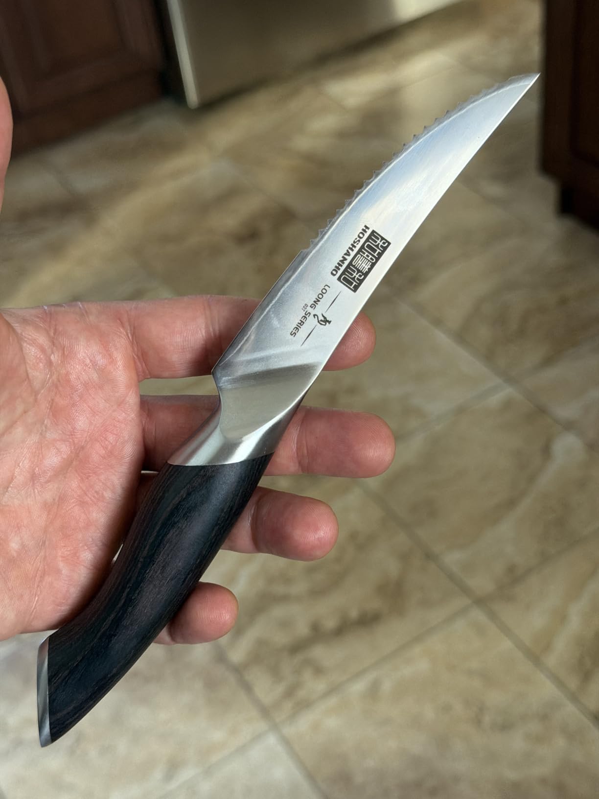 HOSHANHO Steak Knives Set of 6, Ultra Sharp 4.5 Inch Serrated Steak Knife Set, Japanese High Carbon Steel Kitchen Steak Knives with Ergonomic Handle customer photo 2