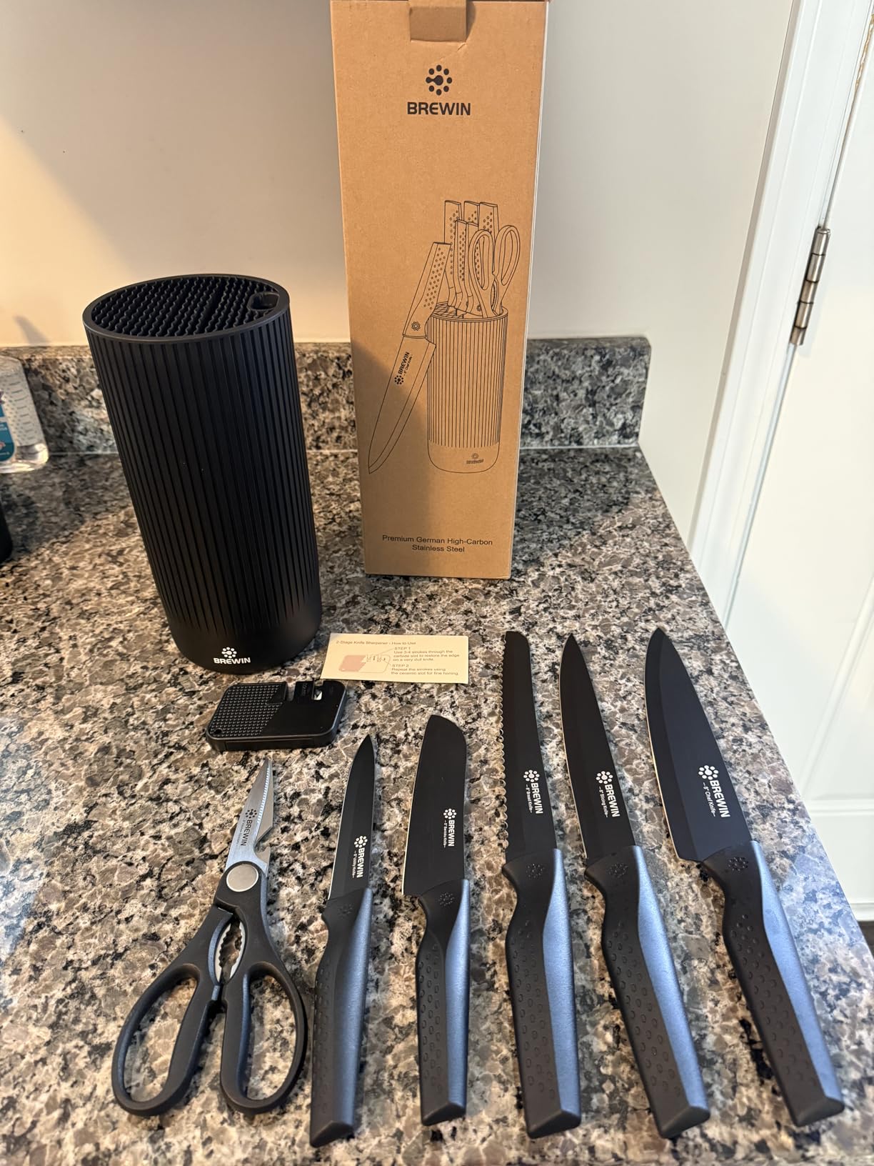 Knife Set, Brewin Kitchen Knife Set, Knives Set for Kitchen, Universal Knife Block, Utility Knife Block Set customer photo 2