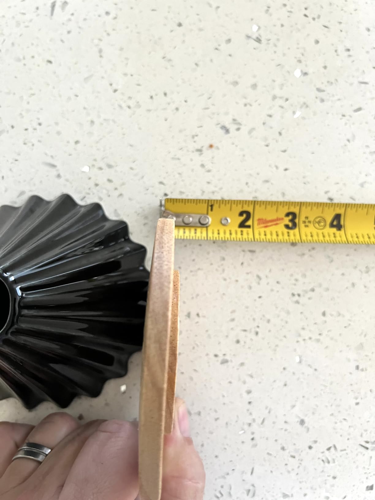 Ceramic Coffee Dripper Pour Over Coffee Maker with Wood Stand Elegant Flower Shape Filter customer photo 1