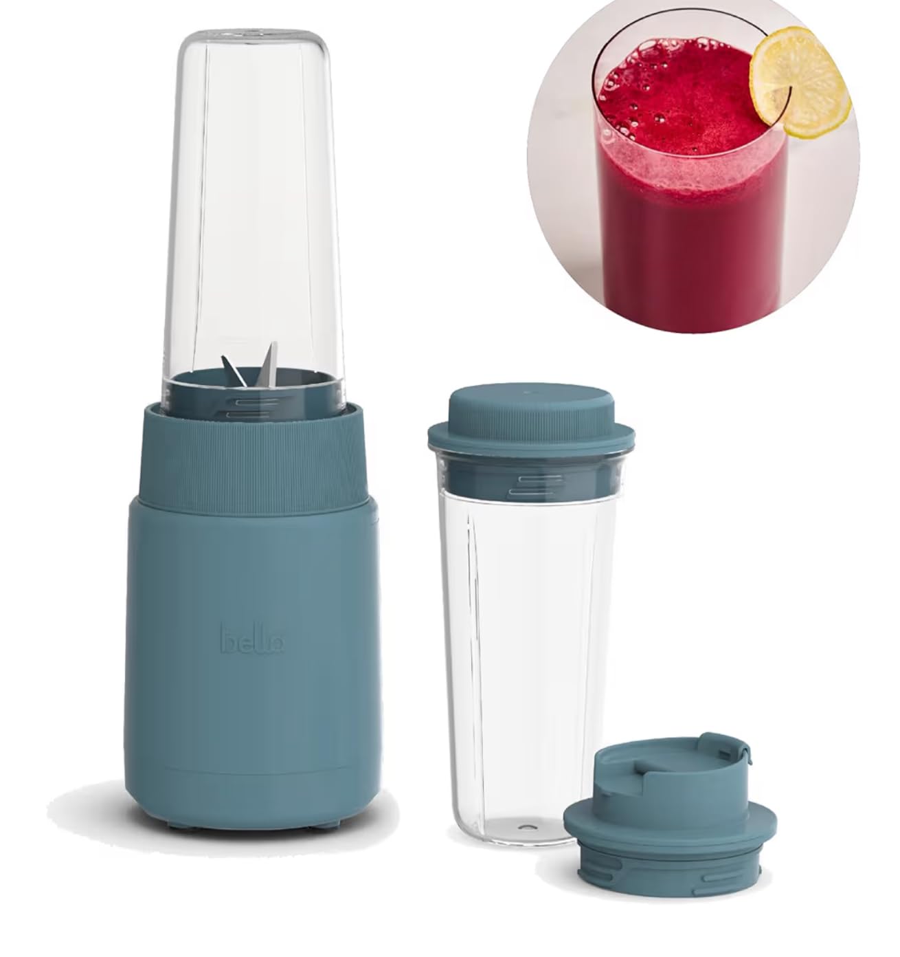 Bella 6 Pcs Portable Rocket Blender, Juicer & Smoothie Maker, Press & Twist Design, EverGood & BPA Free Dishwasher Safe Parts, 4 Tip Stainless Steel Blade, Cord Wrap, 240 Watt Motor, Oatmilk customer photo 2