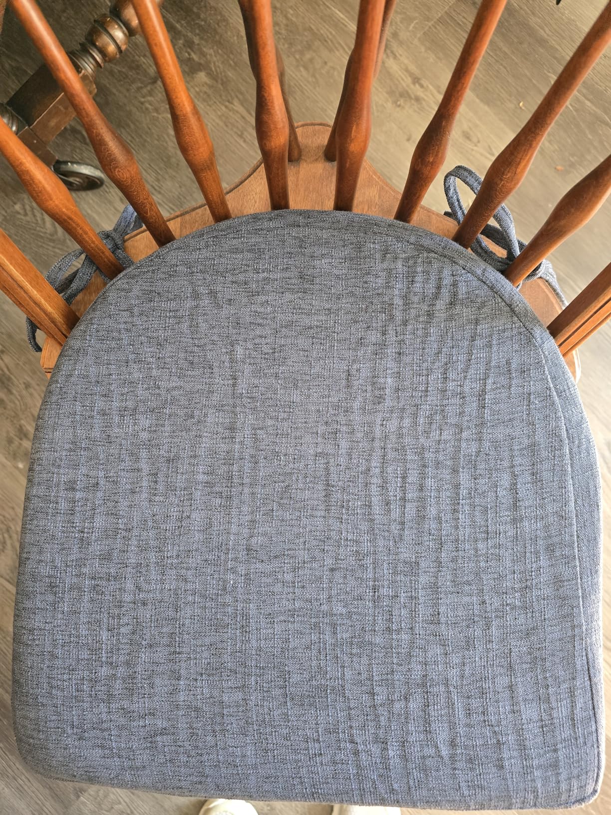 Chair Cushions for Dining Chairs with Ties and Removable Cover, Dining Kitchen Chair Pads with Non-Slip Bottom, High-Resilience Indoor Seat Cushions, 16'' x 16'' x 2'', Set of 4, Navy customer photo 2