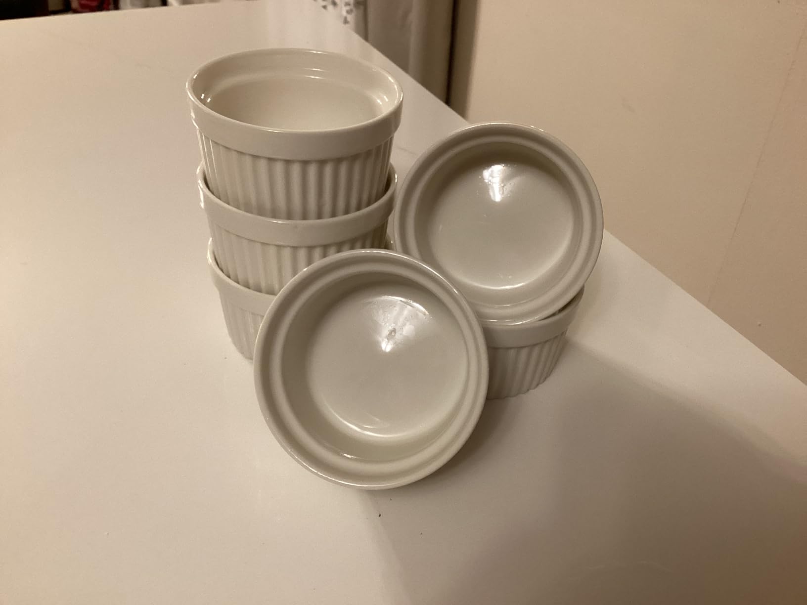 MALACASA Ramekins 6 oz Oven Safe, Porcelain Creme Brulee Ramekins Pudding Custard Cups Small Ceramic Souffle Dishes Ramakan Ramiken Ramicans Baking Bowls Set of 6, White, Series RAMEKIN-DISH customer photo 1