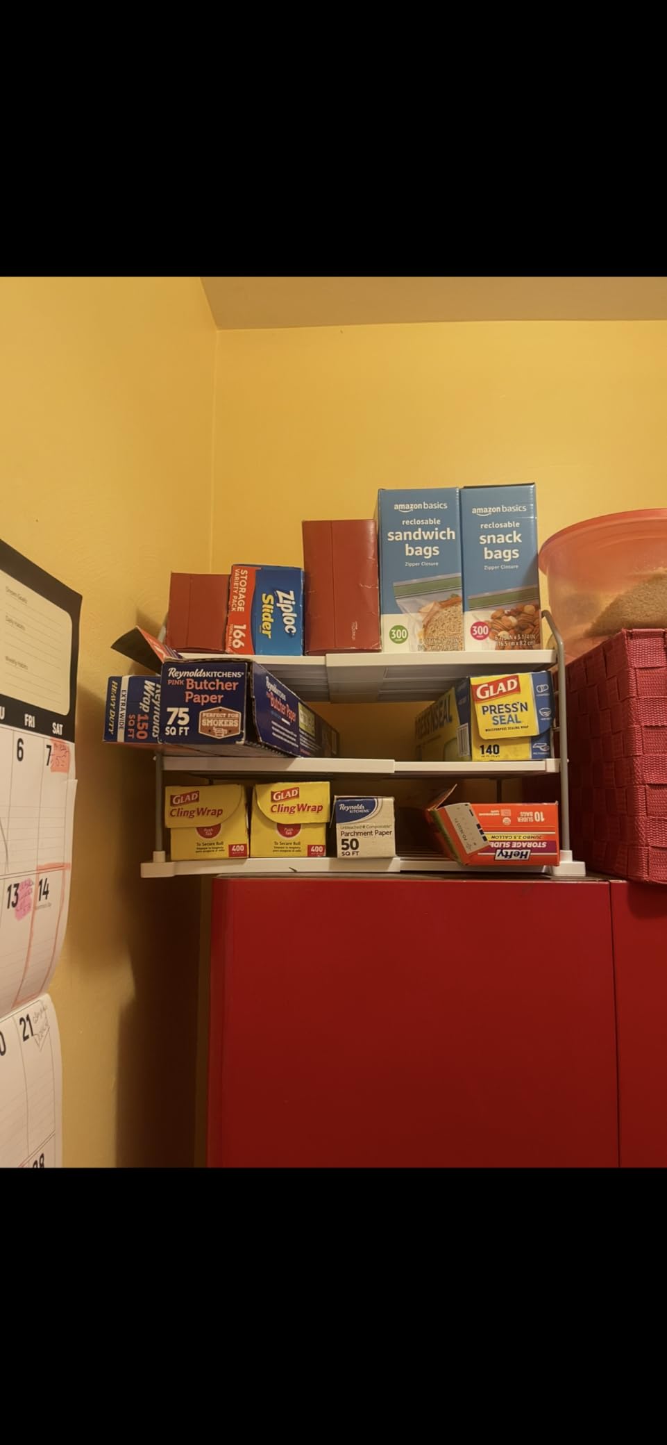 EVERIE Extendable 3-Tier Kitchen Cabinet & Pantry Organizer for Plastic Wrap, Foil & Storage Bags, Adjustable Heavy Duty Shelf Rack for Wrap Boxes, Pantry Items, Jars & Snack Boxes (11-16.7 Inch Wide) customer photo 2