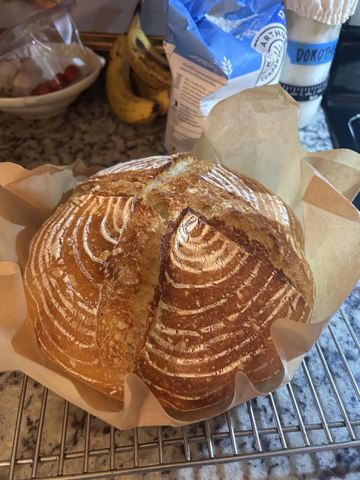 Complete Sourdough Starter Kit, Sourdough Bread Baking Supplies, Banneton Bread Proofing Basket with Sourdough Starter Jar, 9inch Round Bread Proofing Basket, for Bread Baking customer photo 2