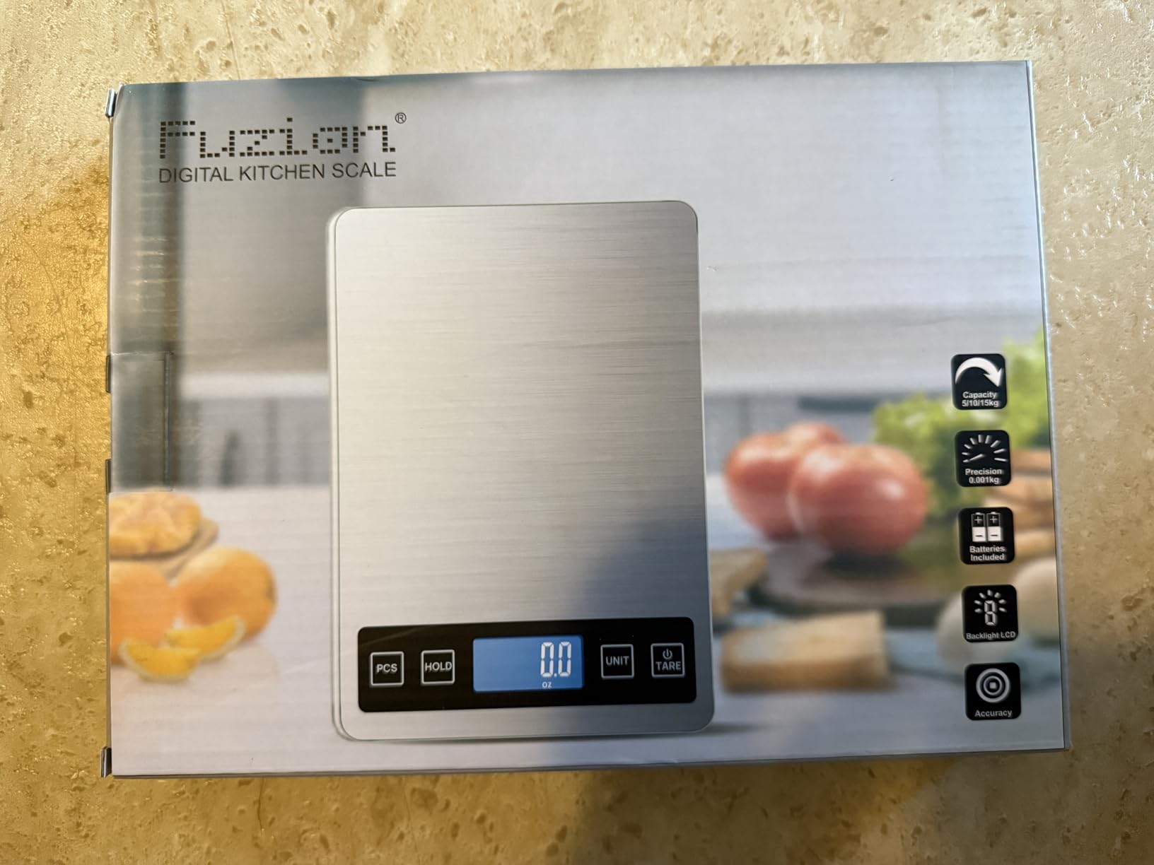 Fuzion Food Scale, 1g/0.1oz Digital Kitchen Scale - 22lb, 7 Units, Tare & PCS, Rechargeable Power, Tempered Glass & Stainless Steel - Food Weight Scale Grams and Ounces for Cooking, Baking customer photo 1