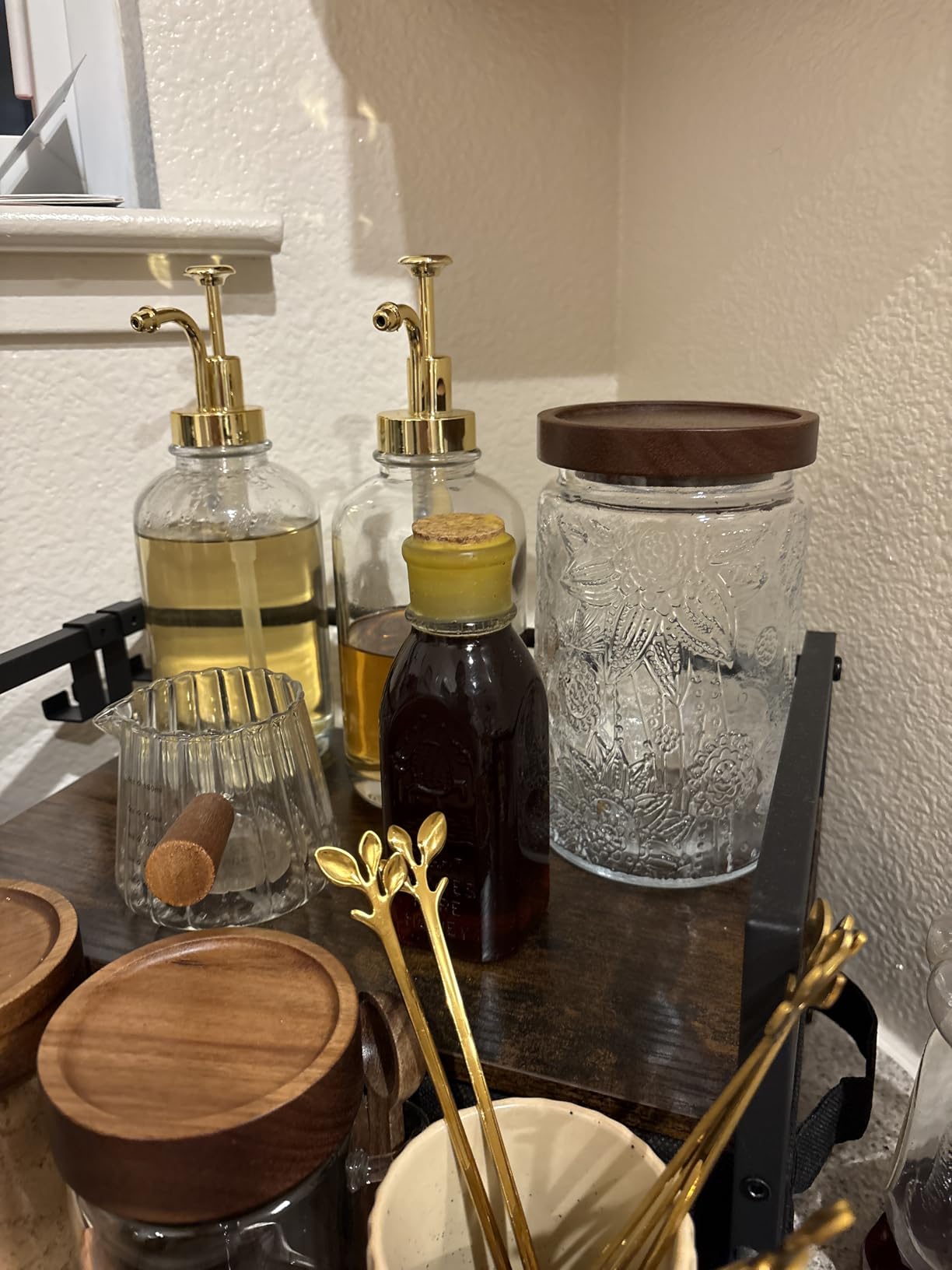 32oz Vintage Glass Jars With Lids, Airtight Food Storage Containers, Kitchen Canisters For Sugar, Coffee, Tea, Spice, Flour, Candy Cookie, Pasta, Cereal, Cute Decorative Jars customer photo 2