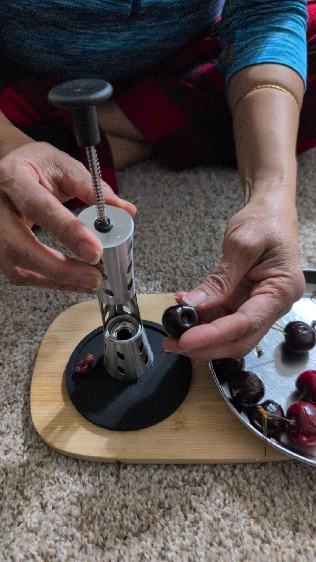 YYP Cherry Pitter Remover Tool - 304 Stainless Steel, Durable, Press Type for Effortless Cherry Seed Removal. Perfect Kitchen Tool for Coring and Deseeding Fruit Pits customer photo 2