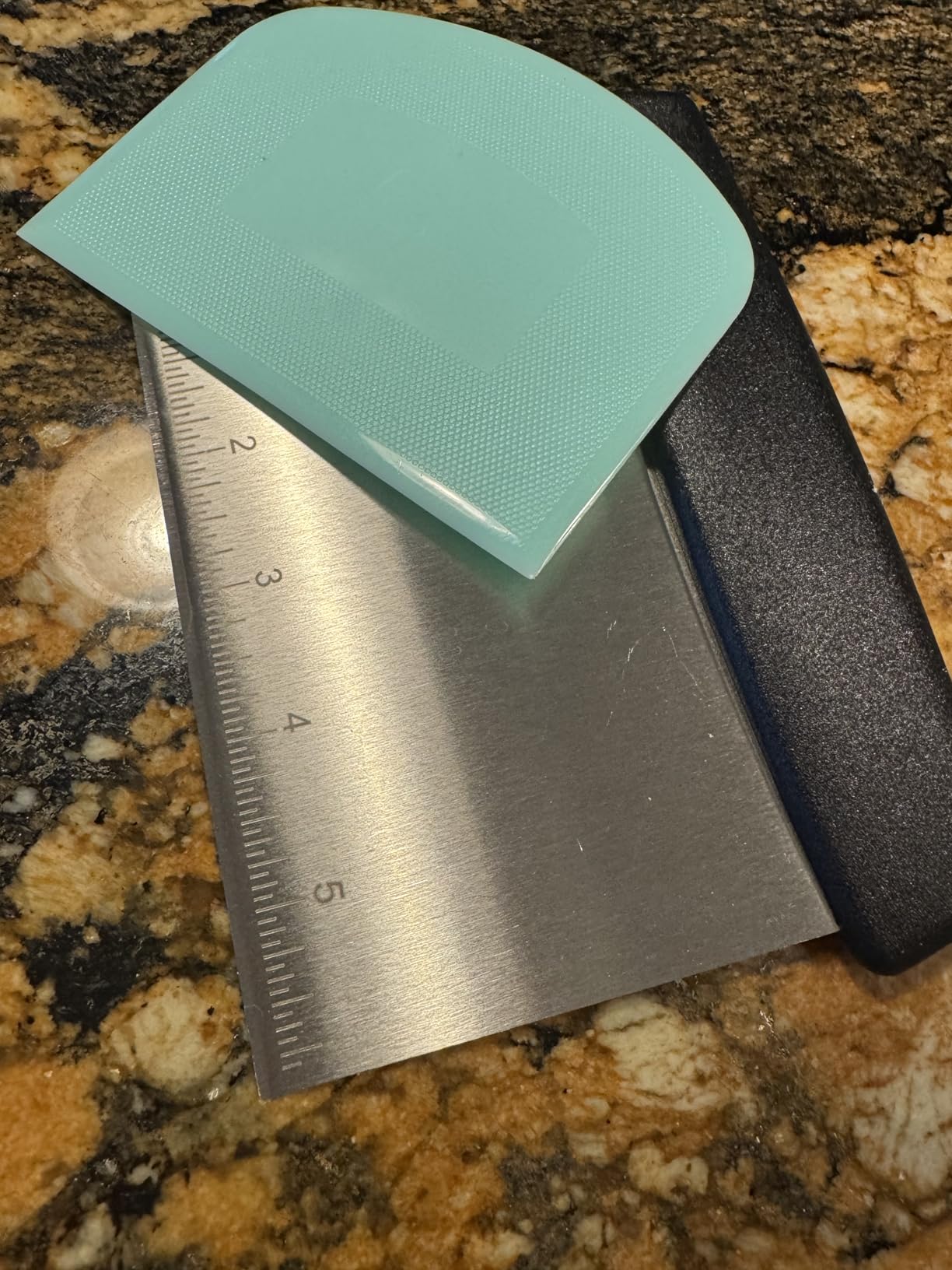 Bench Scraper, Premium Stainless Steel Dough Scraper with 2 PCS Flexible Bowl Scraper, Dough Cutter with Measuring Scale, Versatile Kitchen Scraper Set for Pastry Bread Pizza Cake customer photo 2