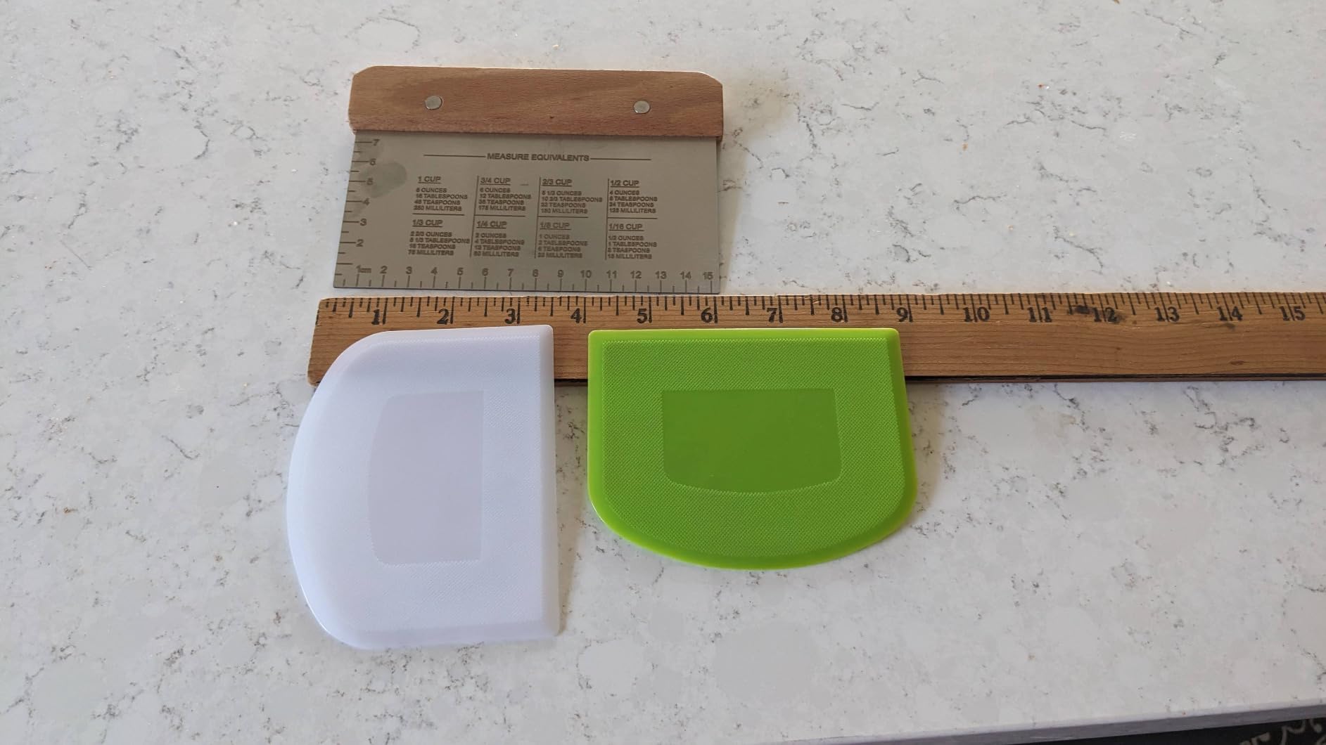 Dough Scraper & Bench Scraper Kitchen - Stainless Steel Sourdough Tools - Dough Cutter for Sourdough Bread, Pizza, and Flat Top Griddles - Chef Approved customer photo 2