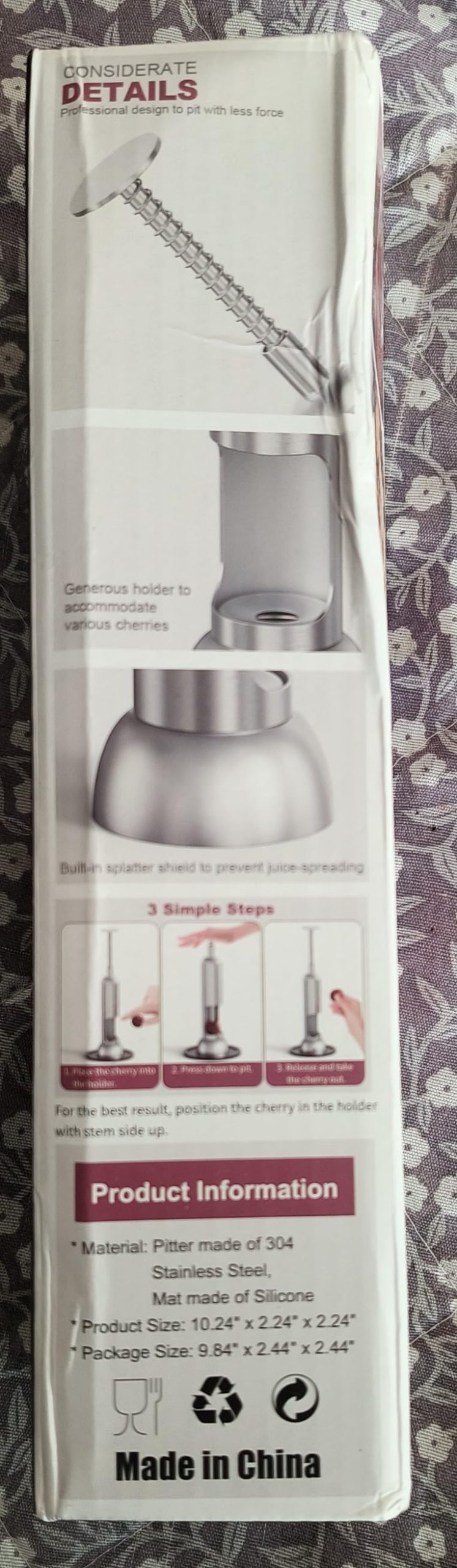 Cherry Pitter, 304 Stainless Steel Cherry Pit Remover and Corer for Large & Small Cherries, Heavy Duty, Dishwasher-Safe, Time-Saving, Effortless to Use Cherry Stoner (Press-Type) customer photo 1