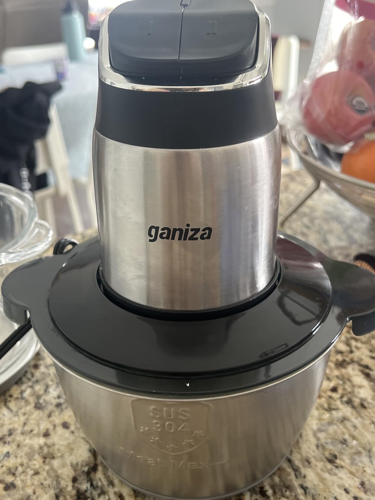 Ganiza Food Processor with Dual Bowls, 2-Speed Food Chopper & Meat Grinder | 8Cup Stainless & 8Cup Glass Bowls, Upgraded Button & Smart Overheat Protection Light - Includes Clean Brush, 2 Sets of Blades customer photo 2