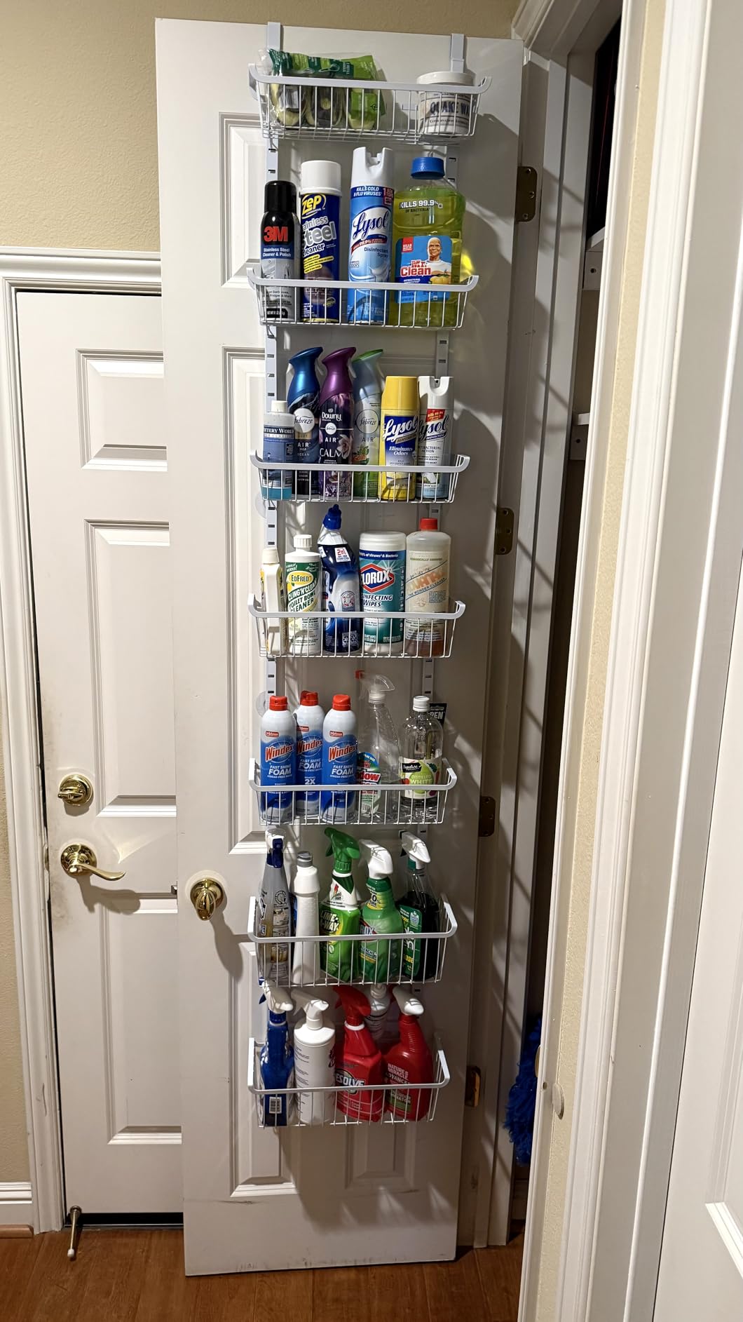Over The Door Pantry Organizer, 8-Tier Over The Door Organizer with Adjustable Baskets, Metal Hanging Spice Rack for Pantry Organizers and Storage, Suitable for Kitchen Laundry Room & Bathroom, White customer photo 1