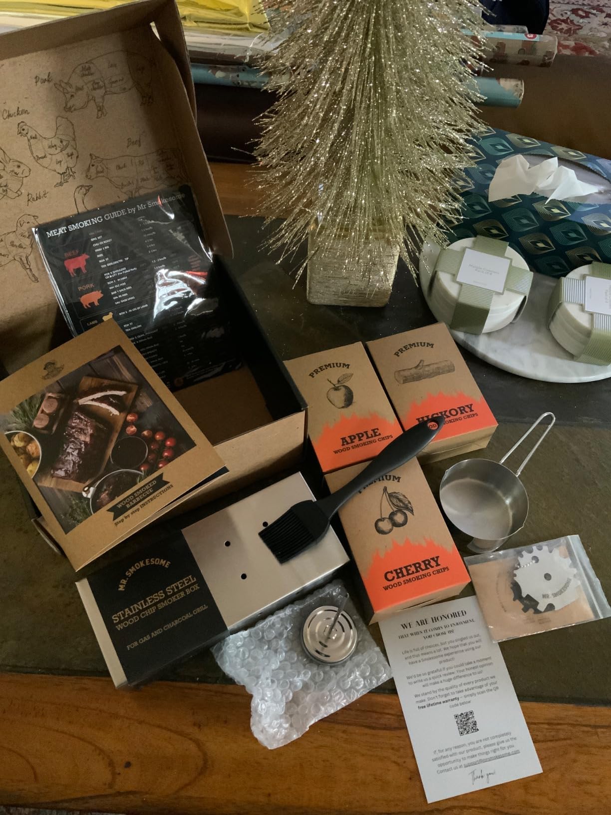 Wood Smoked BBQ Grill Set | 12 Pcs Grill Kit | Smoker Box BBQ Gifts for Men | Smoked Meat Accessories & Grilling Gifts for Men | Unique Barbecue Gifts for Smoker Grill Enthusiasts | BBQ Accessories customer photo 1