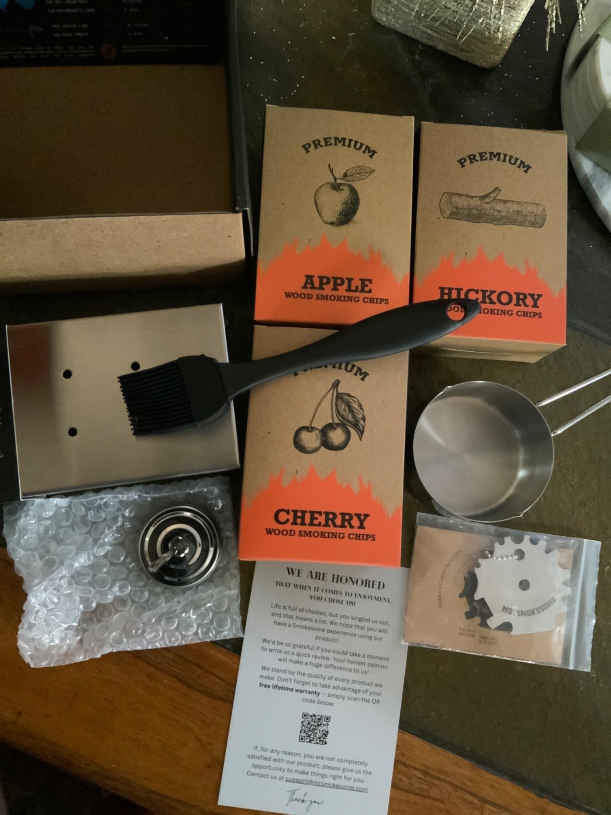 Wood Smoked BBQ Grill Set | 12 Pcs Grill Kit | Smoker Box BBQ Gifts for Men | Smoked Meat Accessories & Grilling Gifts for Men | Unique Barbecue Gifts for Smoker Grill Enthusiasts | BBQ Accessories customer photo 2