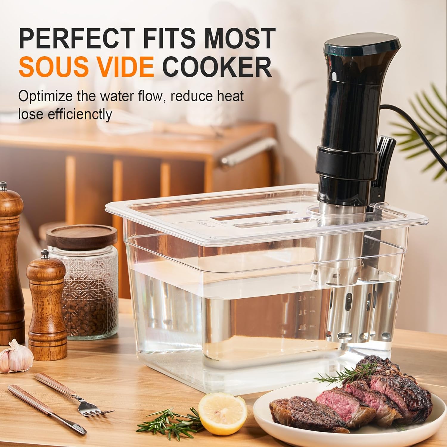HOMENOTE Sous Vide Container 12 Quart With Lid,BPA Free Complete Accessories For Anova and Most Sous Vide Cookers,Anova Container Kit customer photo 2