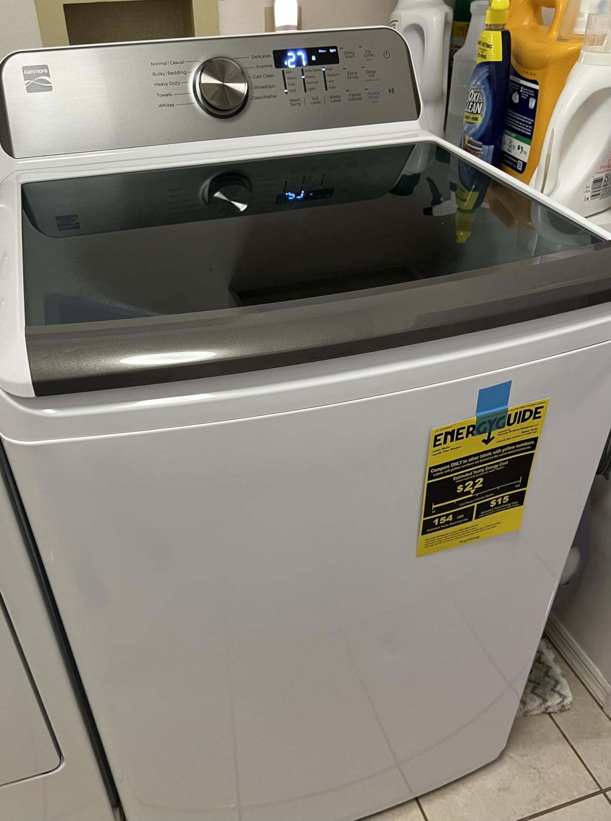 Kenmore 4.4 cu. ft. Top Load Washer with Triple Action Agitator for Tough Dirt & Stains - Reduce Laundry Time with Accela Wash & Express Wash - LED - White customer photo 1