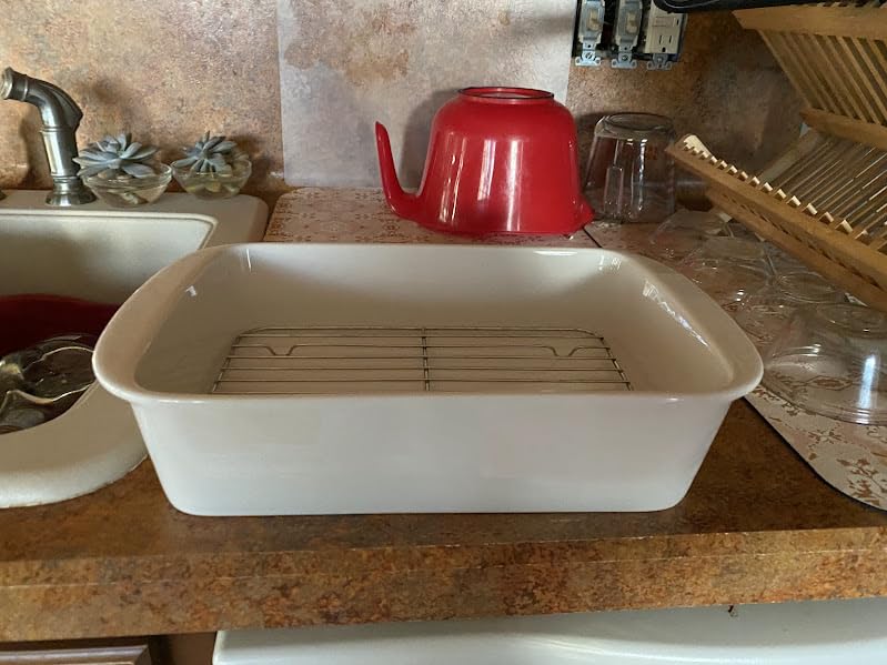 LE TAUCI Deep Casserole Dishes for Oven, 13.7x9.6 Ceramic Baking Dish Set with Roasting Racks, Large Lasagna Pans with Handles, Rectangular Bakeware as Gift for Mom, Set of 3 customer photo 2
