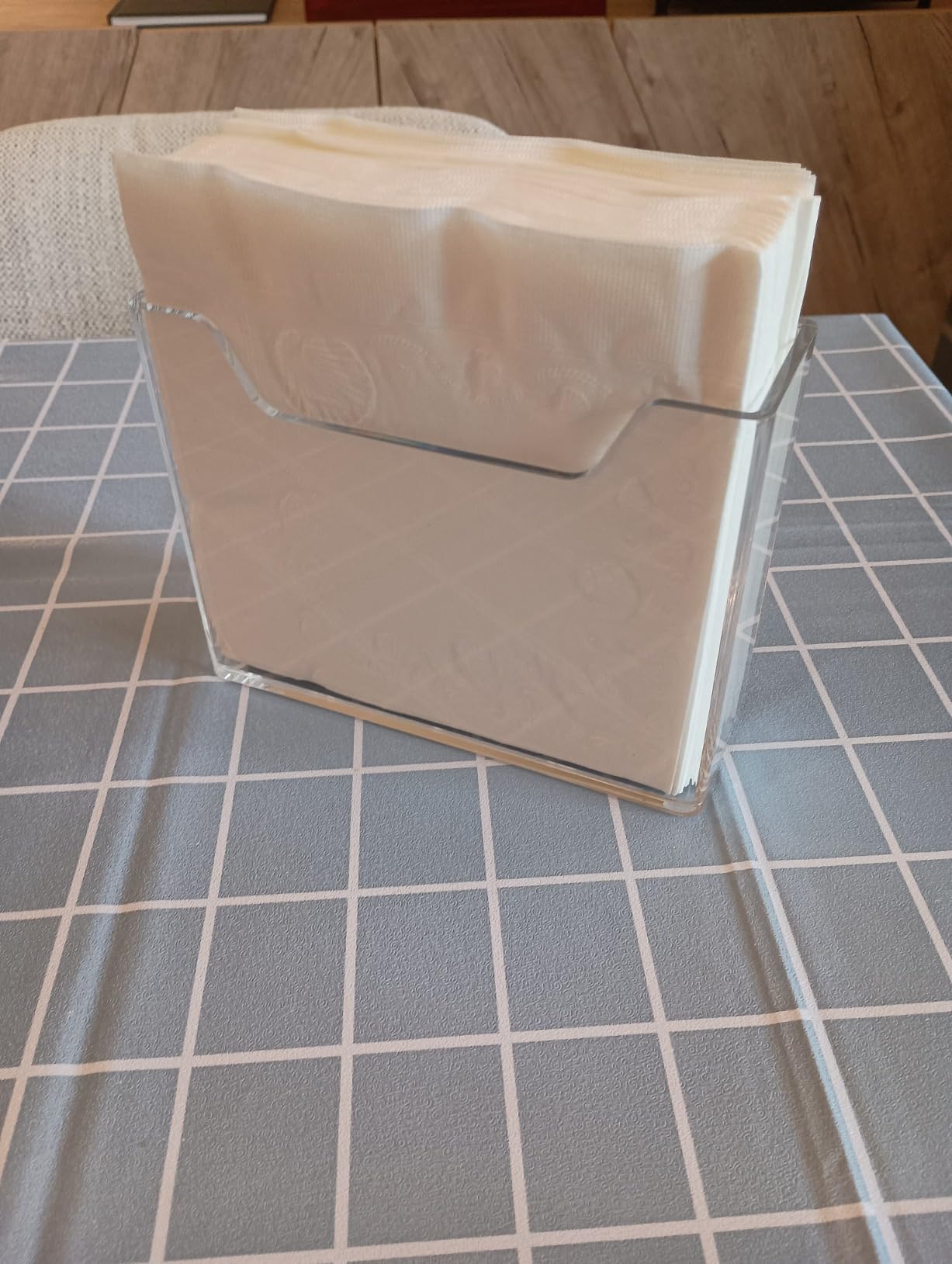 Acrylic Napkin Holder for Table, Clear Plastic Vertical Napkins Holders, Modern Square Paper Napkin Holders for Kitchen, Dinner Table Guest Napkin Holder for Home, Hotel, Restaurant, Bar customer photo 2