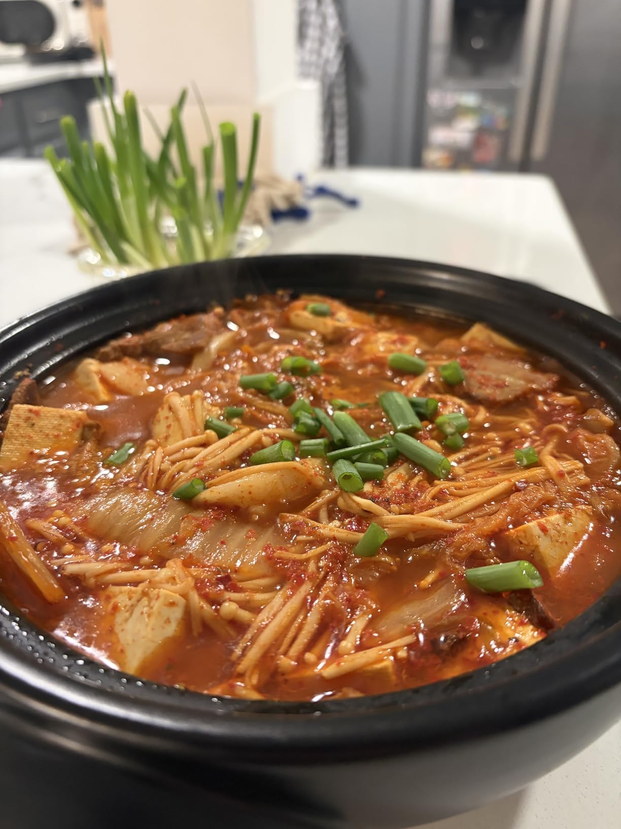 Okllen Large Korean Ceramic Bowl with Lid and Platter, 54 oz Clay Pot for Cooking, Sizzling Hot Pot for Dolsot Bibimbap customer photo 2
