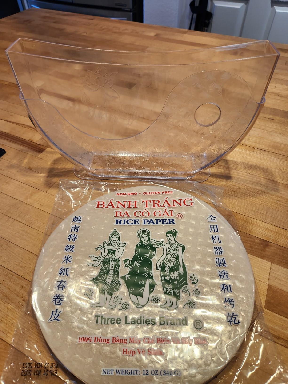 4 Pieces Rice Paper Water Bowls with Side Pocket Holder Spring Roll Water Bowl Container Tray Maker for Wrappers, Rice Paper Not Included customer photo 2