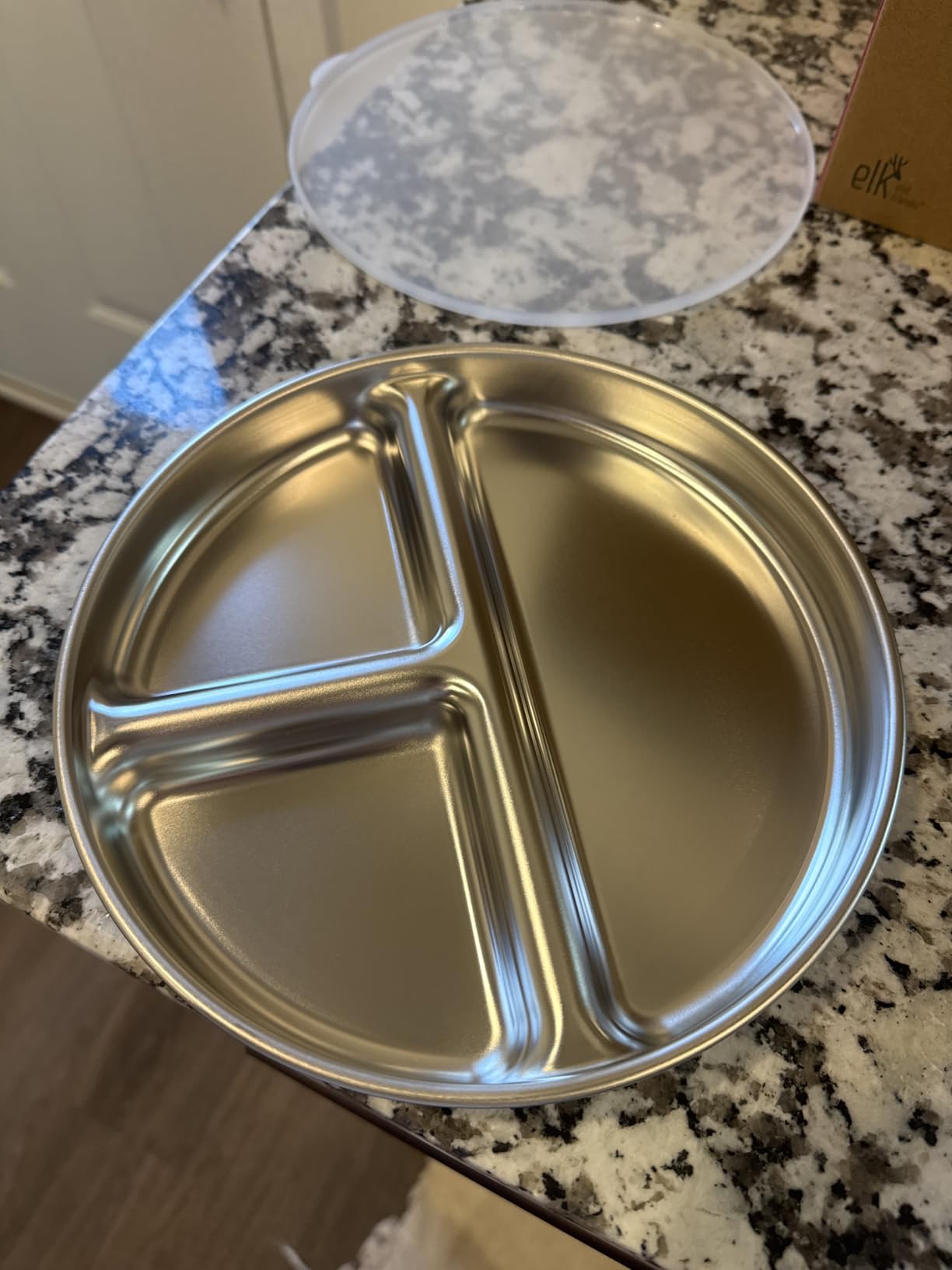 Elk and Friends Stainless Steel Divided Plates with Silicone Sleeve for Babies & Toddlers | Lids Included | Stay Put Suction | Dinner & Snack Plates | 4 Pack customer photo 2