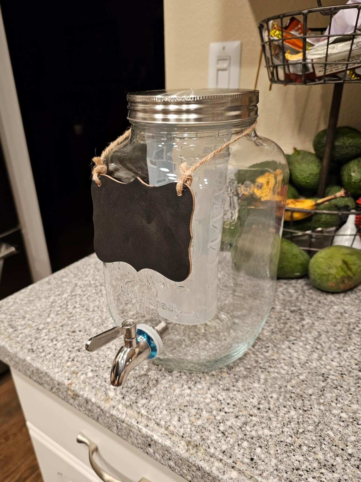1 Gallon Glass Beverage Dispenser with Lid, Stainless Steel Spigot, Glass Drink Dispensers for Parties, Lemonade Dispenser With Ice Cylinder for Weddings, Party,Sun Tea Jar, Water Juice Dispensers customer photo 2