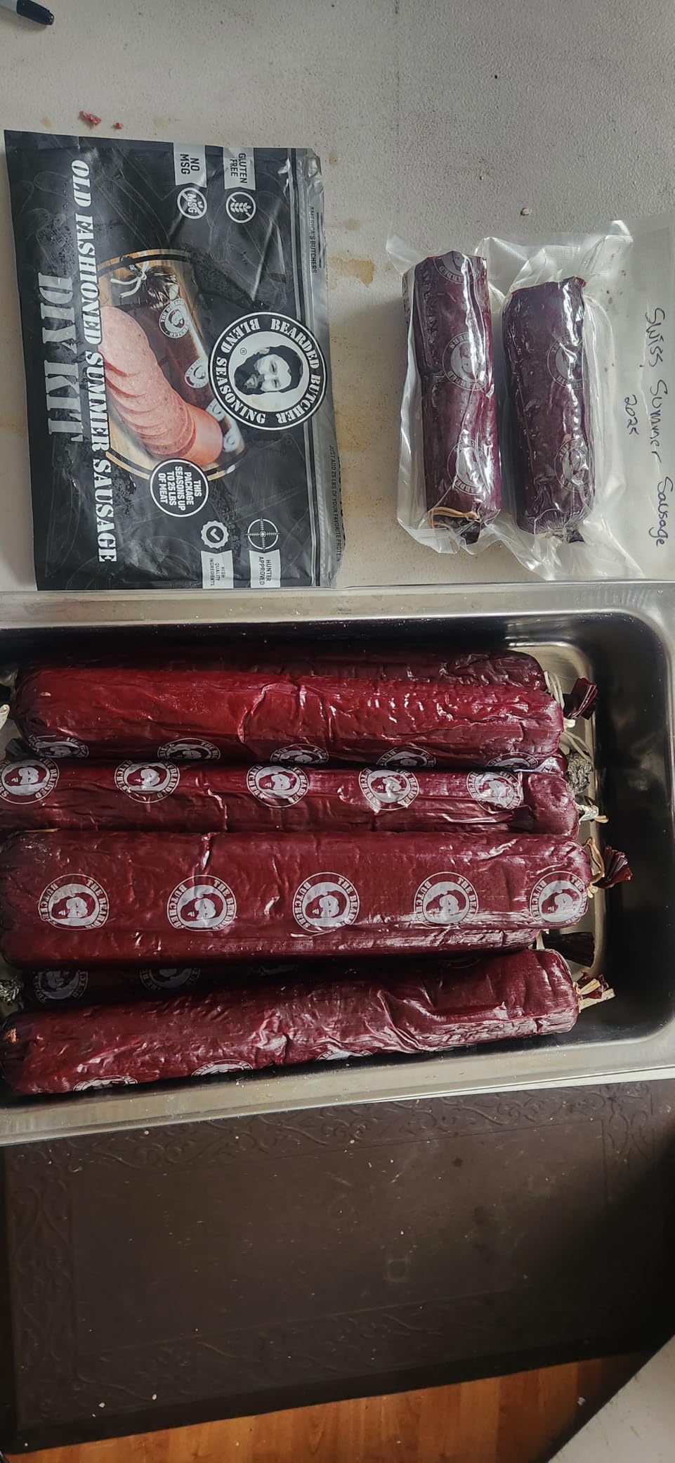 Bearded Butchers Old Fashioned Summer Sausage DIY Kit - Seasons Up to 25 lbs of Meat for Authentic Homemade Sausage - Includes Salt & Pepper, Curing Salt, Garlic, Citric Acid, and Inedible Fibrous Casings customer photo 2
