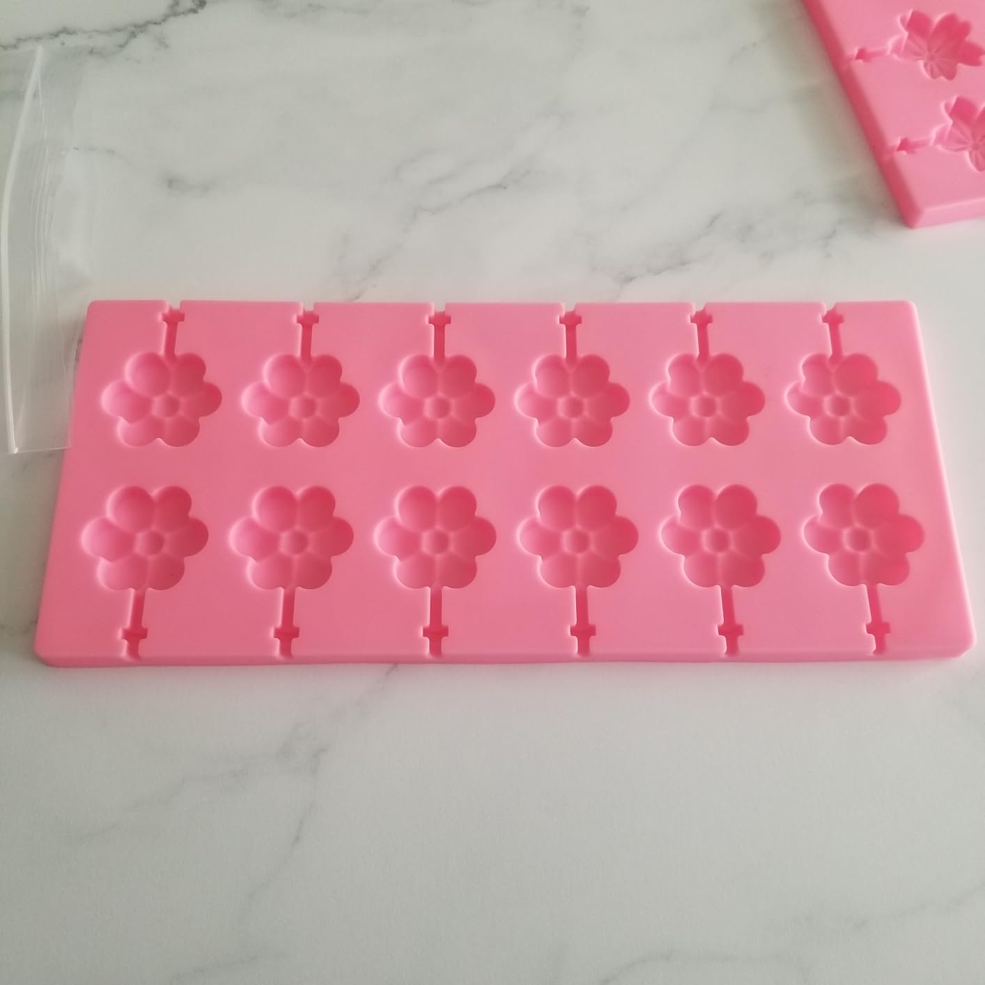 303Pcs Silicone Lollipop Molds Kit, Lollipop Maker Molds Set, Non-Stick Lollipop Candy Molds for Chocolate, 3D Flower Silicone Mold for Hard Candy with 100P Sticks, 100P Candy Bags, 100P Ties customer photo 2