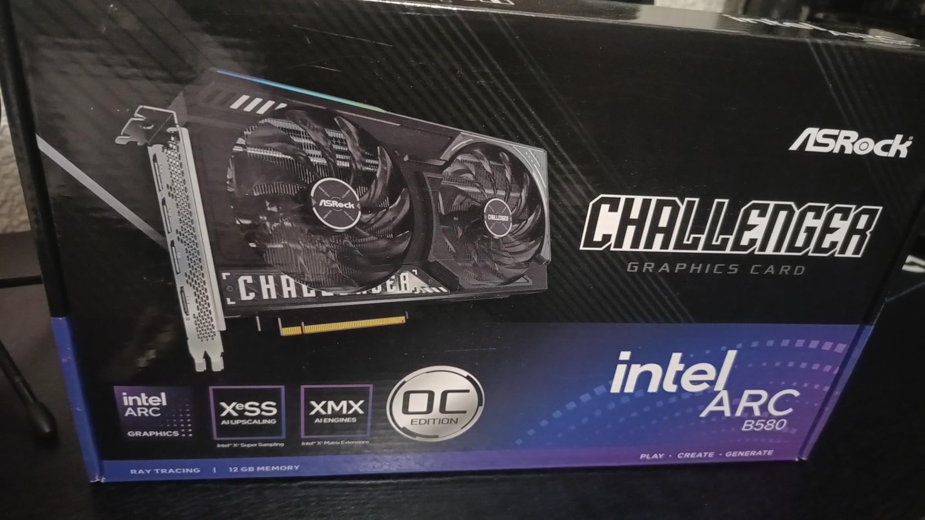 Intel Arc B580 Steel Legend 12GB OC Graphics Card, 2800 MHz GPU Clock, 12GB GDDR6, DisplayPort 2.1, HDMI 2.1a, Triple Fan Cooling, Polychrome SYNC customer photo 2