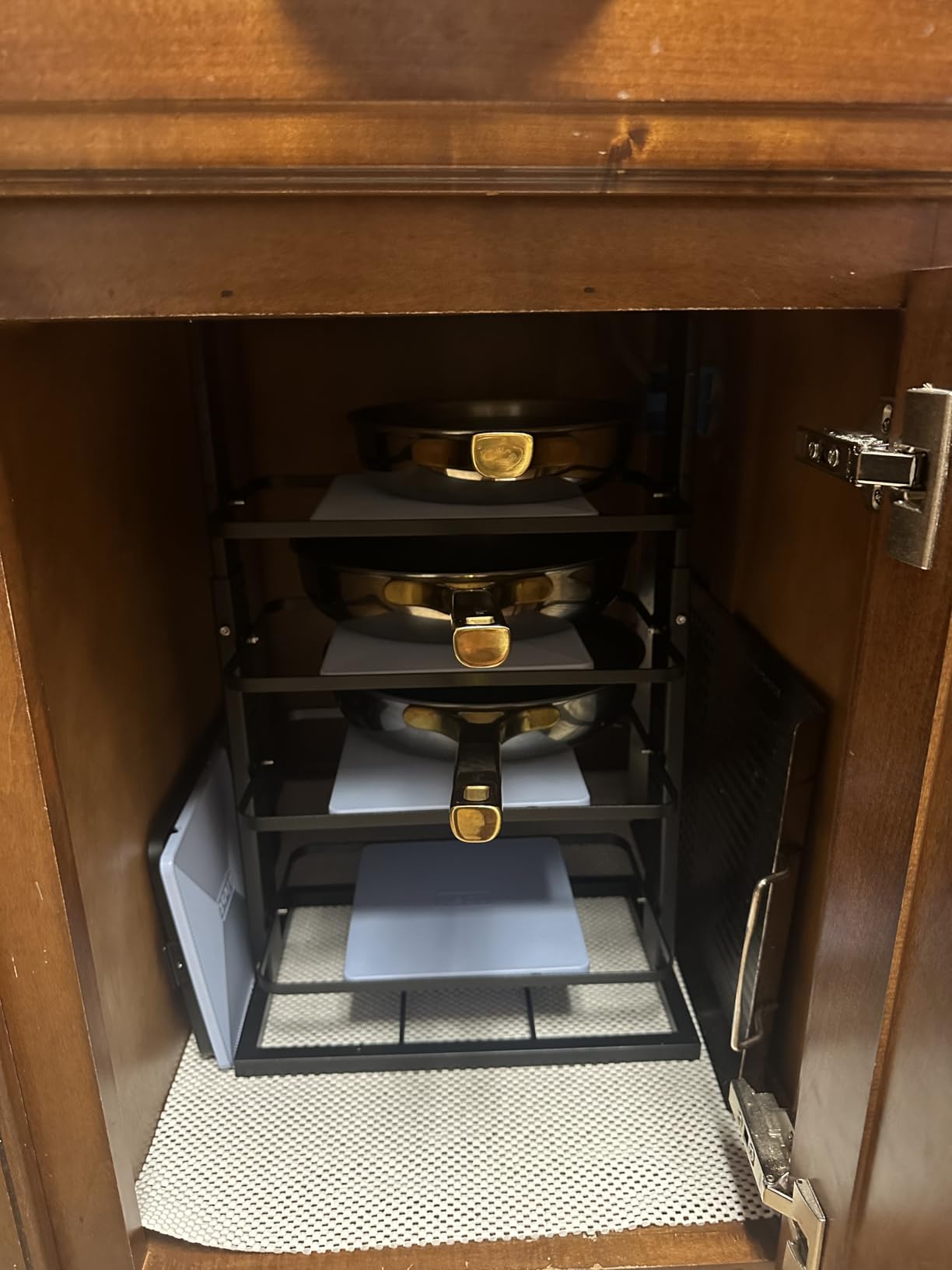 LAMU Pots and Pans Organizer for under Cabinet, 6-Tier Heavy Duty Pan Pot Organizers inside Cabinet Adjustable 14 to 24.57