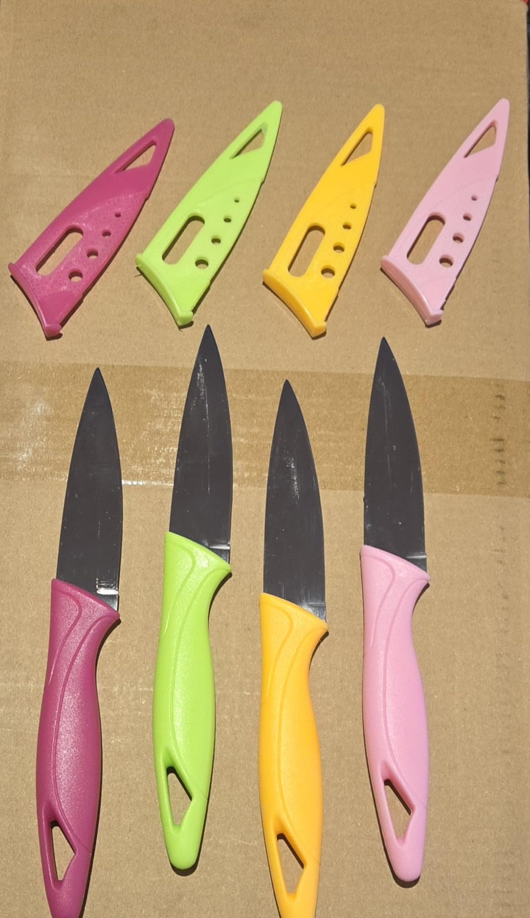 Paring Knife, 4 inch Fruit Paring Knives Set of 4 with Cover Sheath, Small Kitchen Sharp Peeling Cutting for Vegetable Stainless Steel customer photo 1