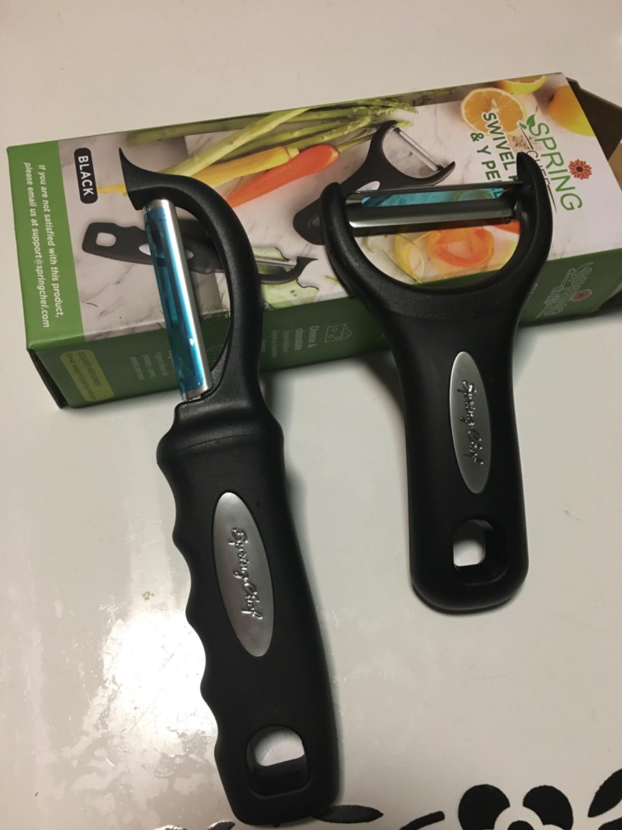 Spring Chef Premium Y & Vegetable Julienne Peeler Set for Kitchen with Stainless Steel Sharp Blades - Carrot Peelers with Comfortable Handles - Perfect for Zucchini, Cucumber, Papaya, Potato - Black customer photo 2
