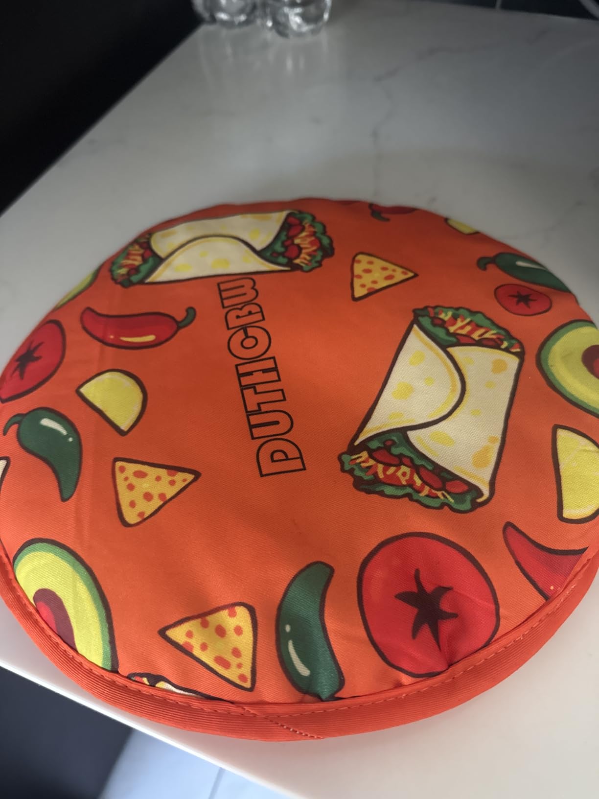 Large Premium Tortilla Warmer, Microwavable & Classic, Insulated Fabric Pouch Keeps Tacos, Naan, Pizza & Flour Tortillas Cozily Warm for 1 Hour, Outlasting & Ideal for Family Feasts, Orange customer photo 1