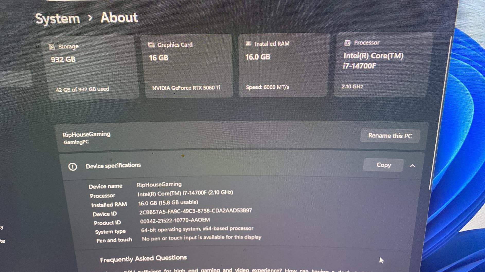 CyberPowerPC Gamer Xtreme VR Gaming PC, Intel Core i7-14700F 2.1GHz, GeForce RTX 5060 Ti 16GB, 16GB DDR5, 1TB PCIe 4.0 SSD, WiFi Ready & Windows 11 Home (GXiVR8040A17) customer photo 2