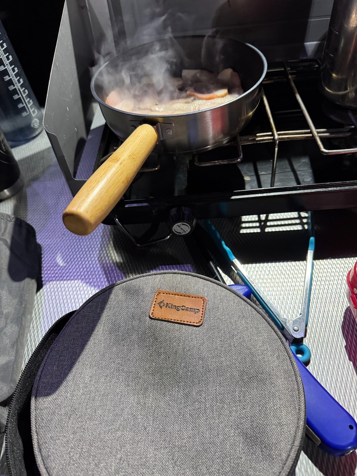 KingCamp Camping Cookware Set 304 Stainless Steel Campfire Cooking Pots Pan and Kettle with Travel Tote Bag for Camping Outdoor Kitchen Cooking Picnic for 4-6 customer photo 2