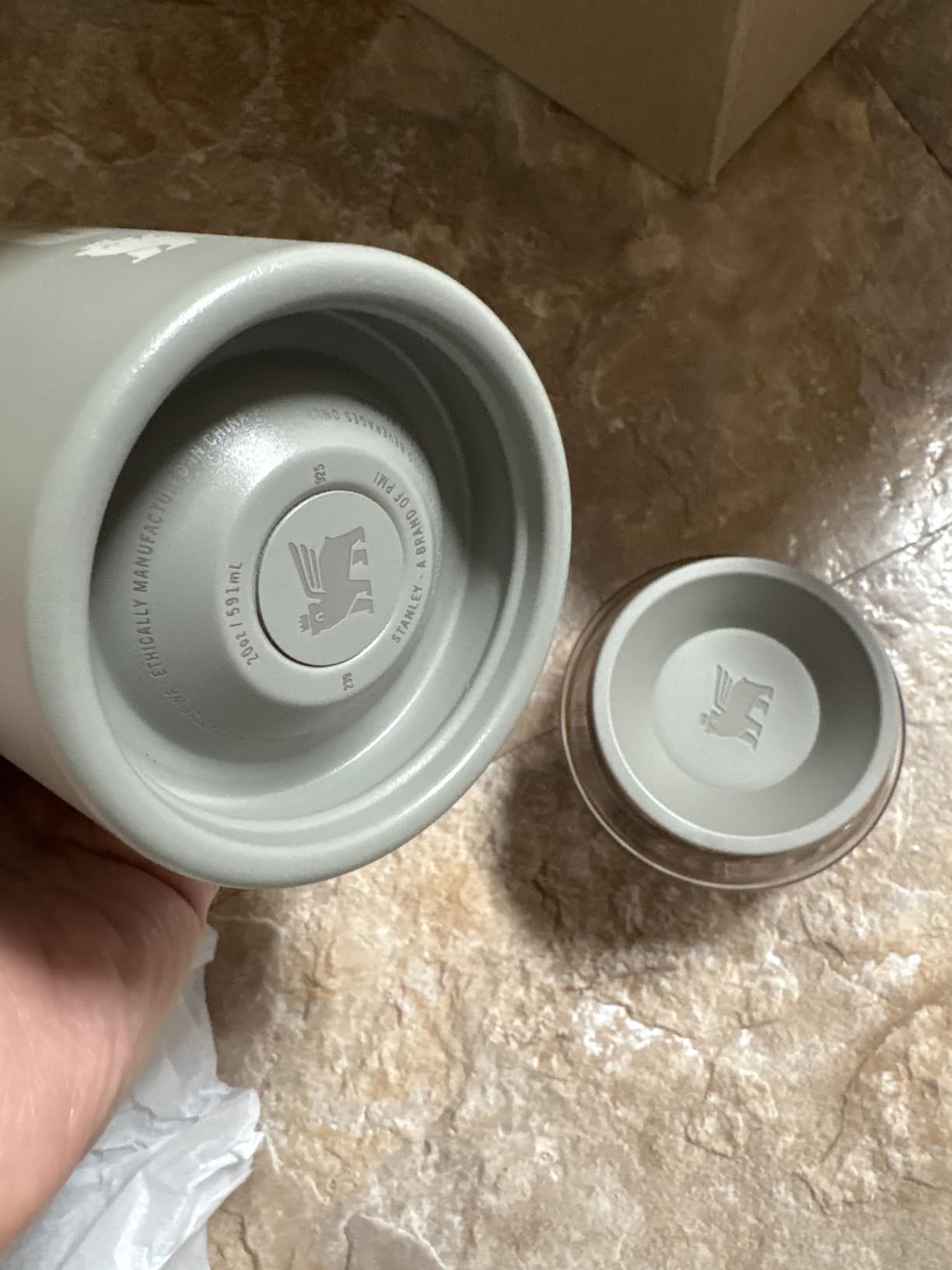 STANLEY Vitalize Shaker Bottle 20 oz | Leakproof Insulated Stainless Steel Shaker Cup | Base Storage and Twist On Fast Flow Lid | Protein Shakes and Pre Workout Powder | BPA-Free | Chalk customer photo 2