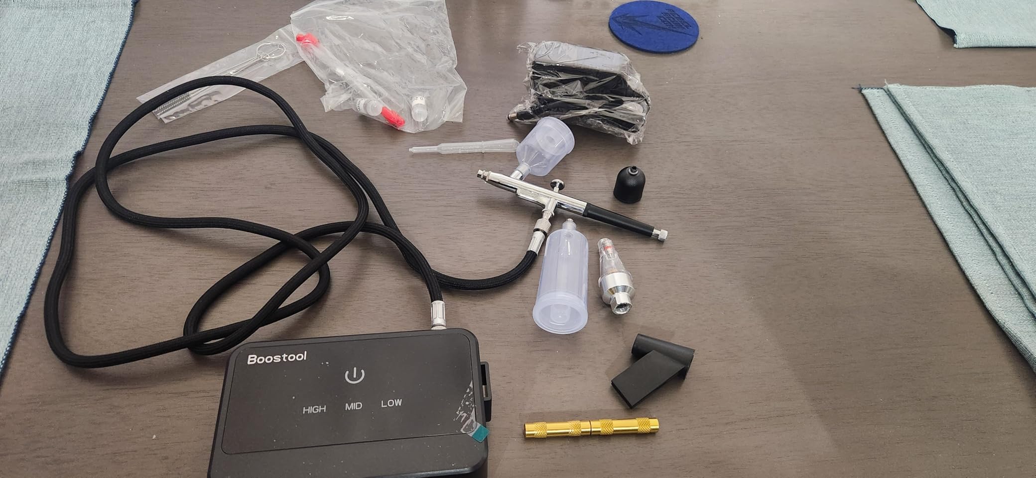 50 PSI Airbrush Kit with Air Compressor, High Pressure Portable Air Brush Gun with 0.2/0.3/0.5mm Nozzle/Cleaning Sets, Airbrush Spray Gun Set for Painting, Makeup, Cake Decor, Tattoo, Nails Art customer photo 1