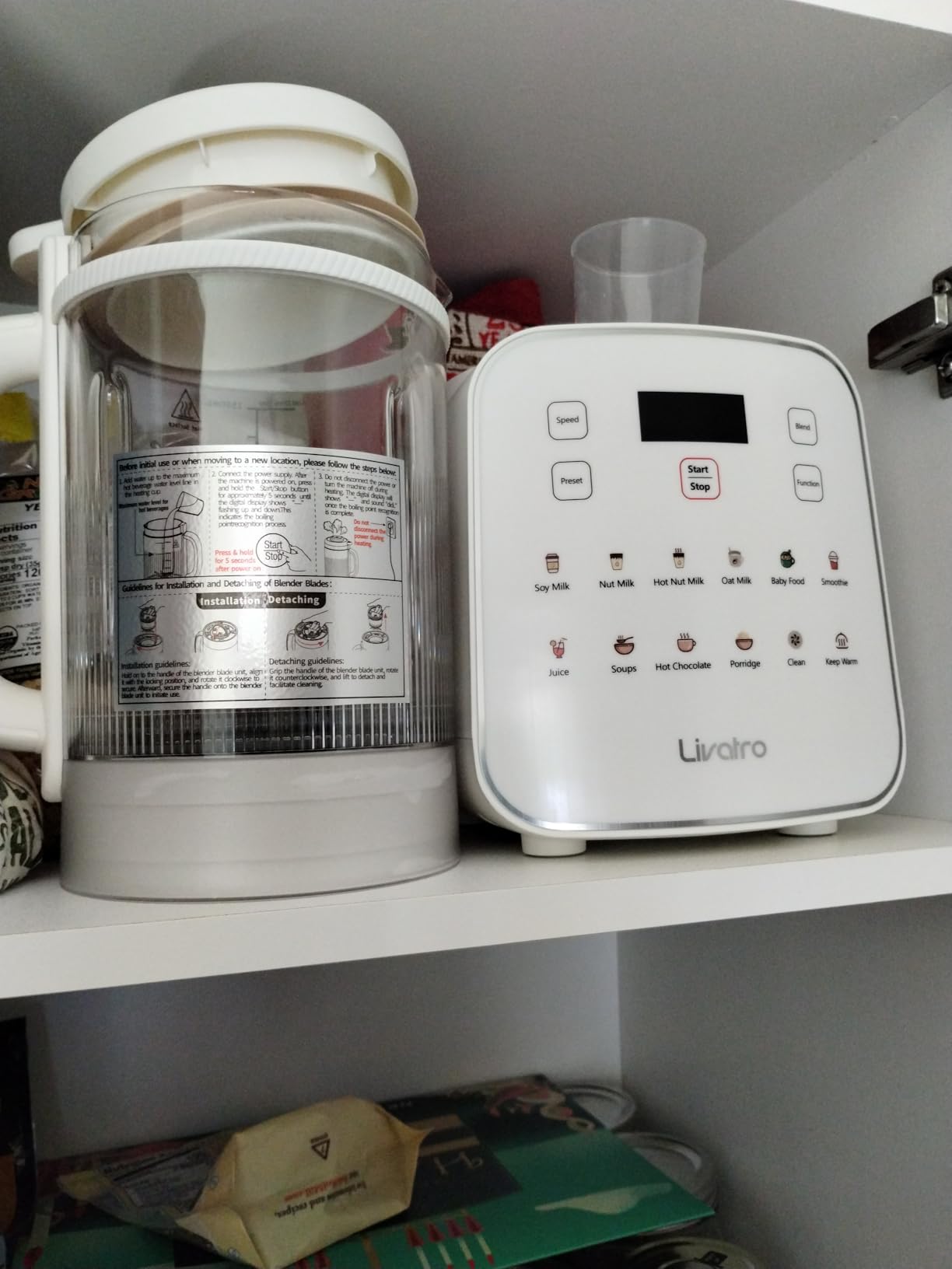 50.73oz Nut Milk Maker Machine: 12-in-1 Automatic Soy Milk Maker with Detachable Design, Homemade Juice, Almond, Oat Milks for Plant-Based Milks, 24H Delay Start/Keep Warm/Auto-Clean/Safety Lock customer photo 1