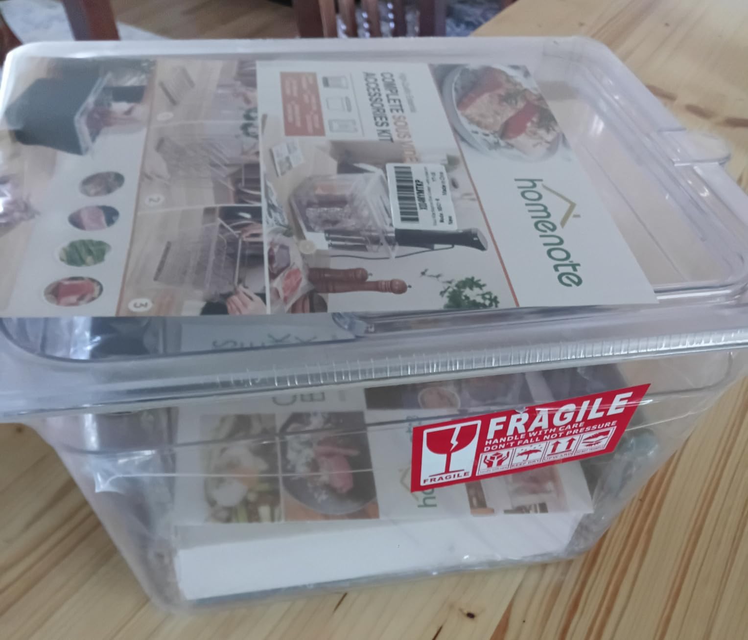 HOMENOTE Sous Vide Container 12 Quart with Universal Collapsible Hinged Lid,Complete Sous Vide Accessories Kit BPA Free,Compatible with Anova and Most Sous Vide Cookers（With Rack and Sleeve） customer photo 2