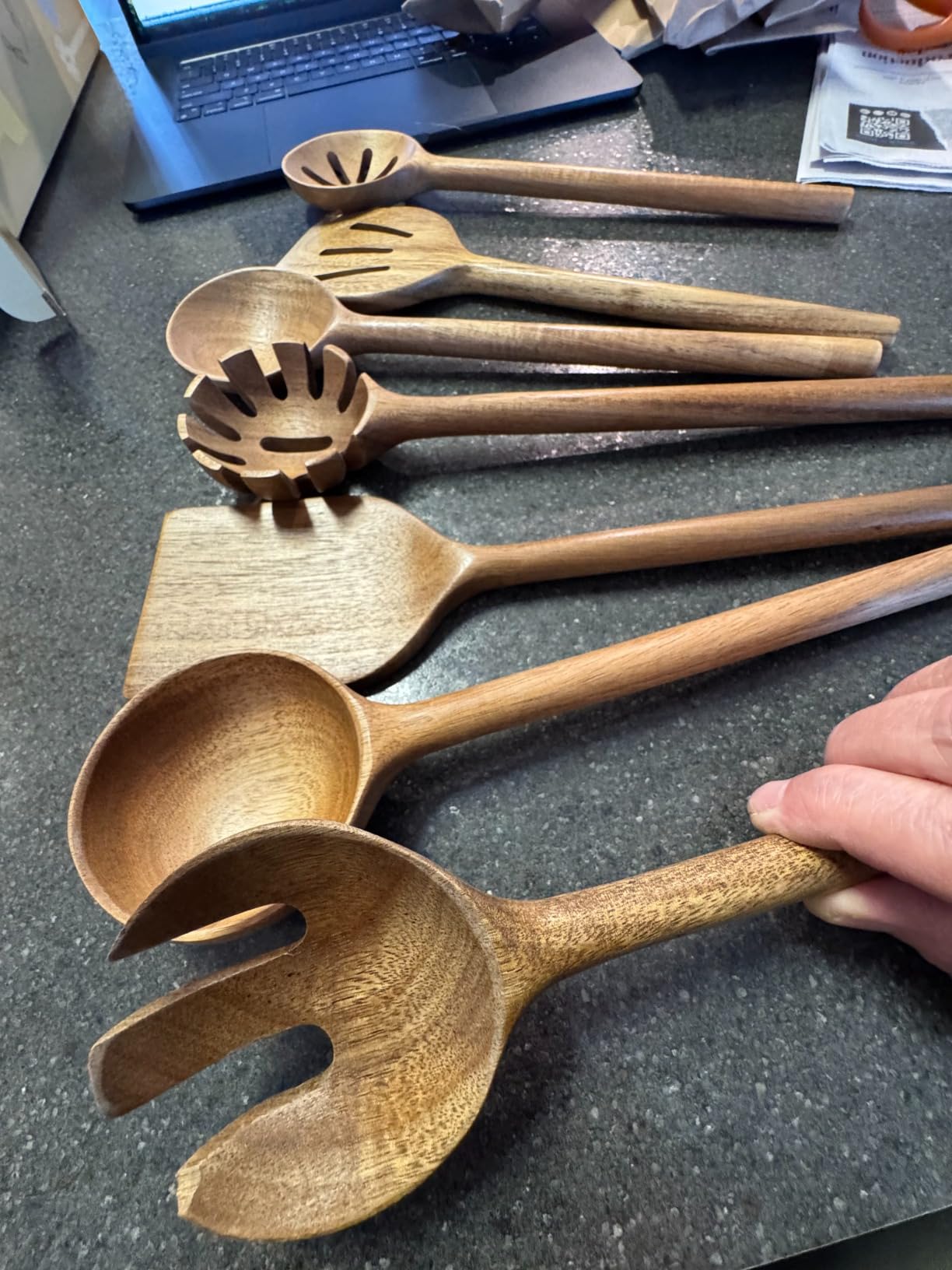 Non-Toxic Cooking Utensils - 6-Piece Kitchen Utensils Set, Glue-Free & One-Piece Wooden Spoons for Cooking, Natural Wooden Utensil Set with Plant-Based Finish, Free of Forever Chemicals customer photo 2
