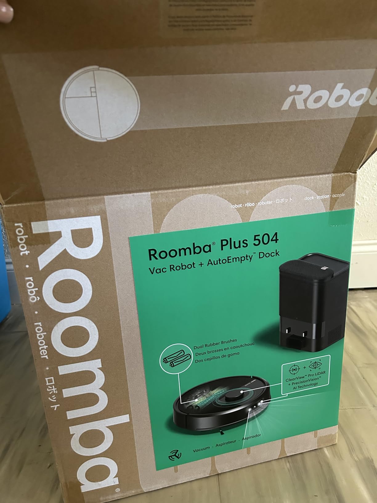 iRobot Roomba Plus 504 Vac Robot Vacuum with AutoEmpty Dock - Superior Power-Lifting Suction, Anti-Tangle Dual Rubber Brushes, Perfect for Pet Hair, Self-Empties for 75 Days, Avoids Obstacles, LiDAR customer photo 1