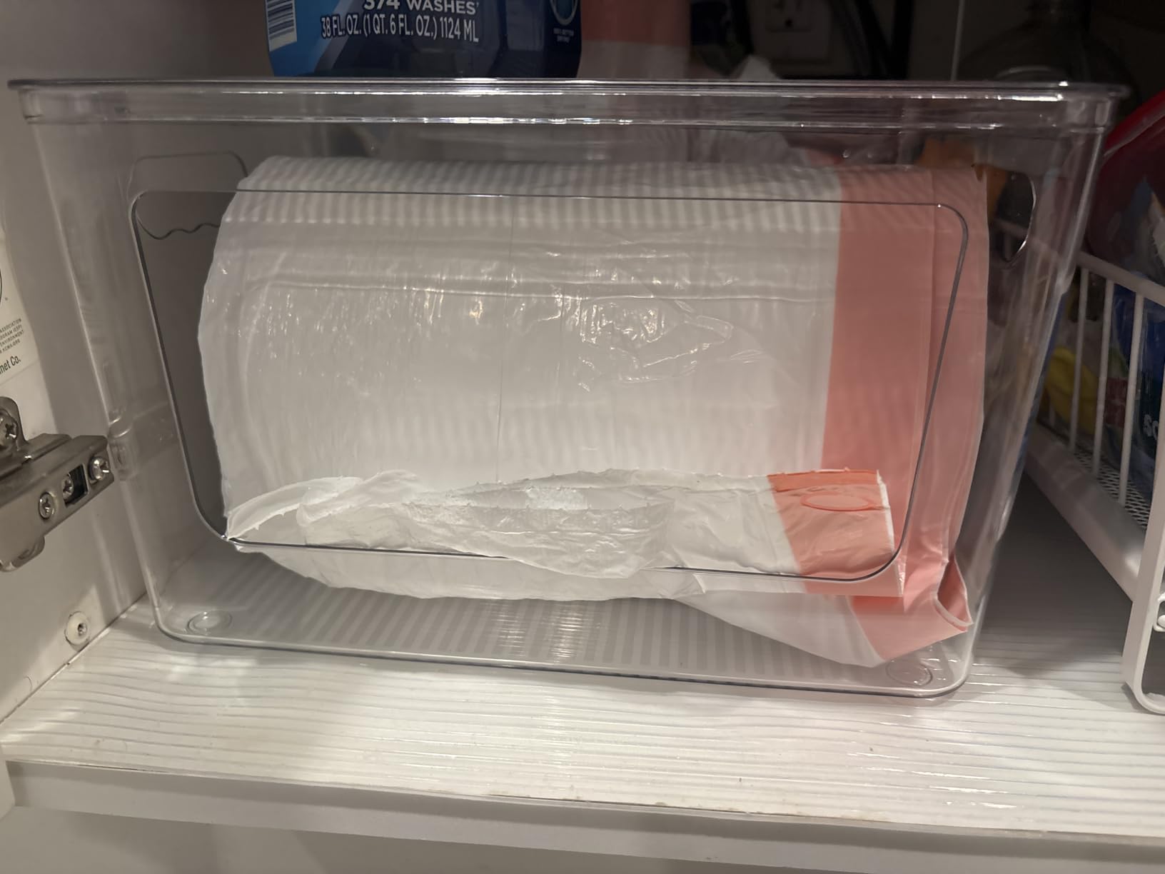 Vtopmart 2 Pack Trash Bag Holder, Stackable Garbage Bag Dispenser for 13/30/33 Gallon Bags, Clear Organizer Bins for Under Kitchen Sink customer photo 1