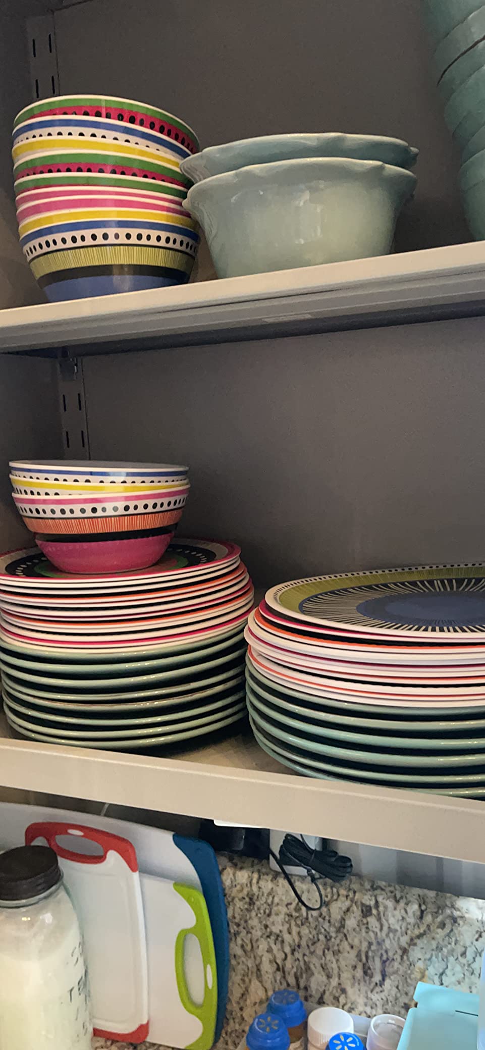Gibson Home Cottage Stripes 12-Piece Melamine Plates and Bowls Dinnerware Set - Outdoor, Camping, & Everyday Use - Assorted Colors customer photo 2
