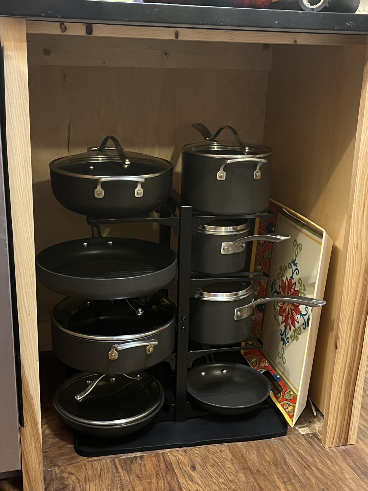 ORDORA 10-Tier Pots and Pans Organizer under Cabinet, Kitchen Cabinet Organizers and Storage, Heavy Duty Pots and Pan Storage Rack Organizer inside Cabinet, Adjustable customer photo 2