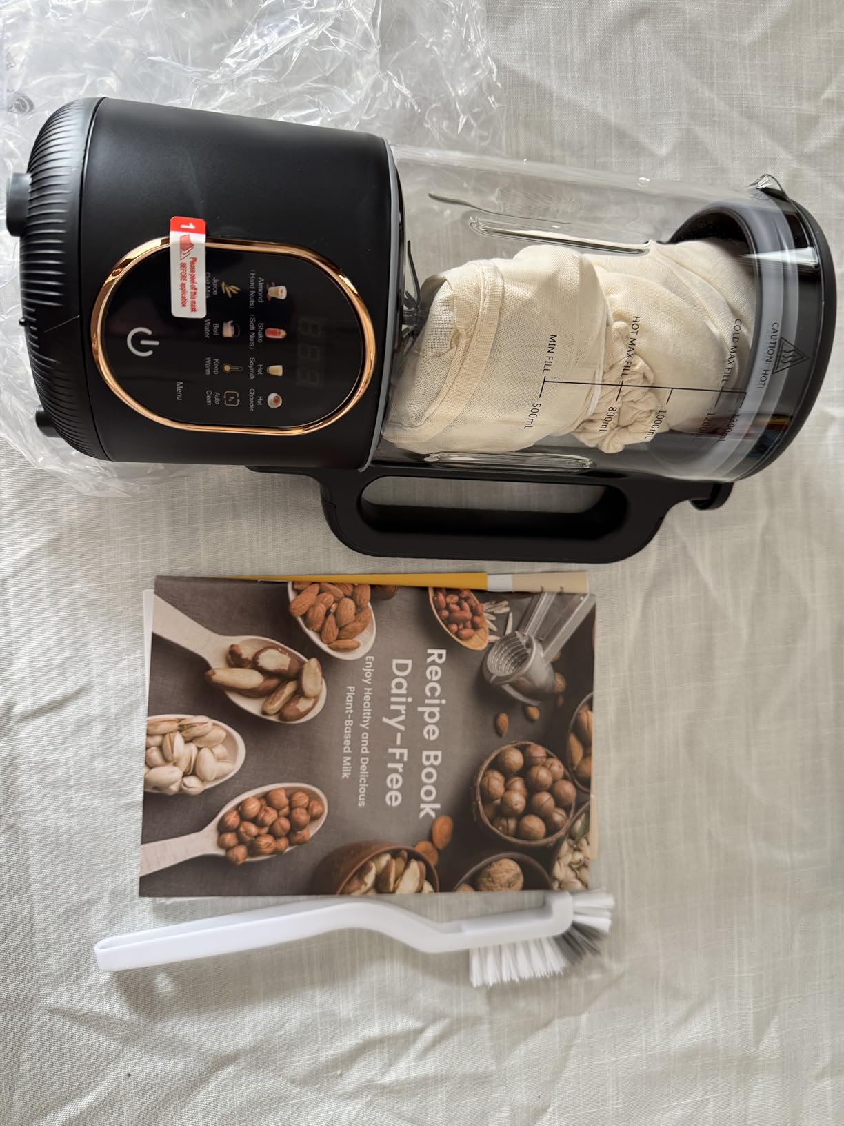 50oz Nut Milk Maker Machine, 10 in 1 Automatic Plant Based Milk Maker for Homemade Oat, Coconut, Chowder, Juice, Soy Milk with 20 Blades, Delay Start, Boil Water, Keep Warm & Auto Clean customer photo 1