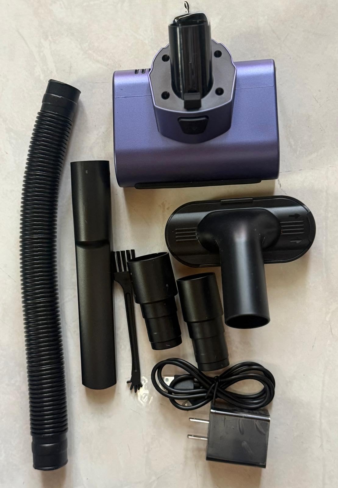 Pet Hair Handheld Vacuum Cordless: 20000PA High Power Car Vacuum with Motorized Brush and LED Light, Rechargeable Hand Held Vacuum Cleaner with Reusable Filter for Car, Home, Office & Pet, Purple customer photo 2