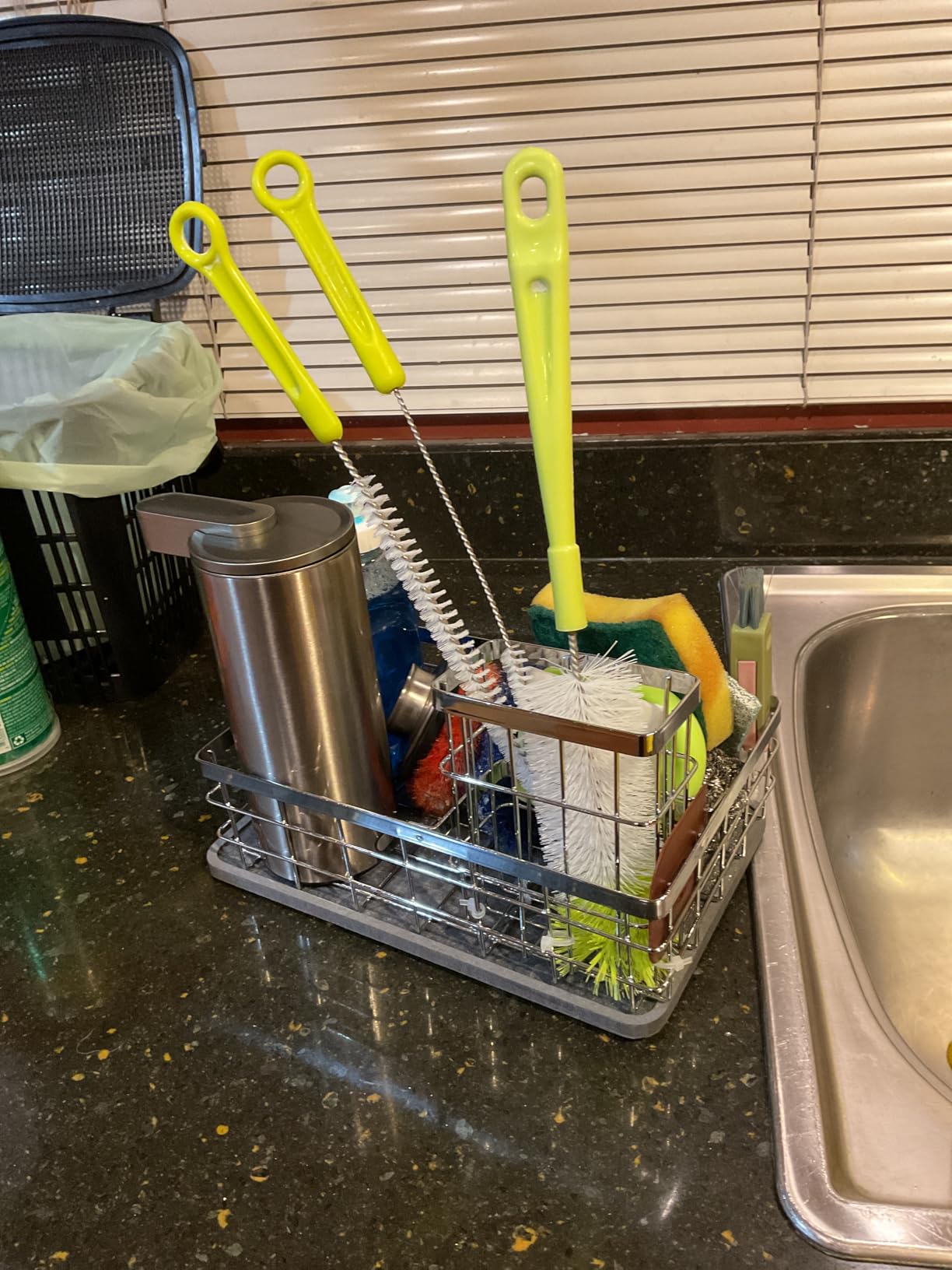 Kitchen Sink Caddy Organizer, Stay-Dry Anywhere and No Drainage Needed Sponge Holder for Kitchen Sink Countertop, Stainless Steel with Rust-Resistant Coating customer photo 1
