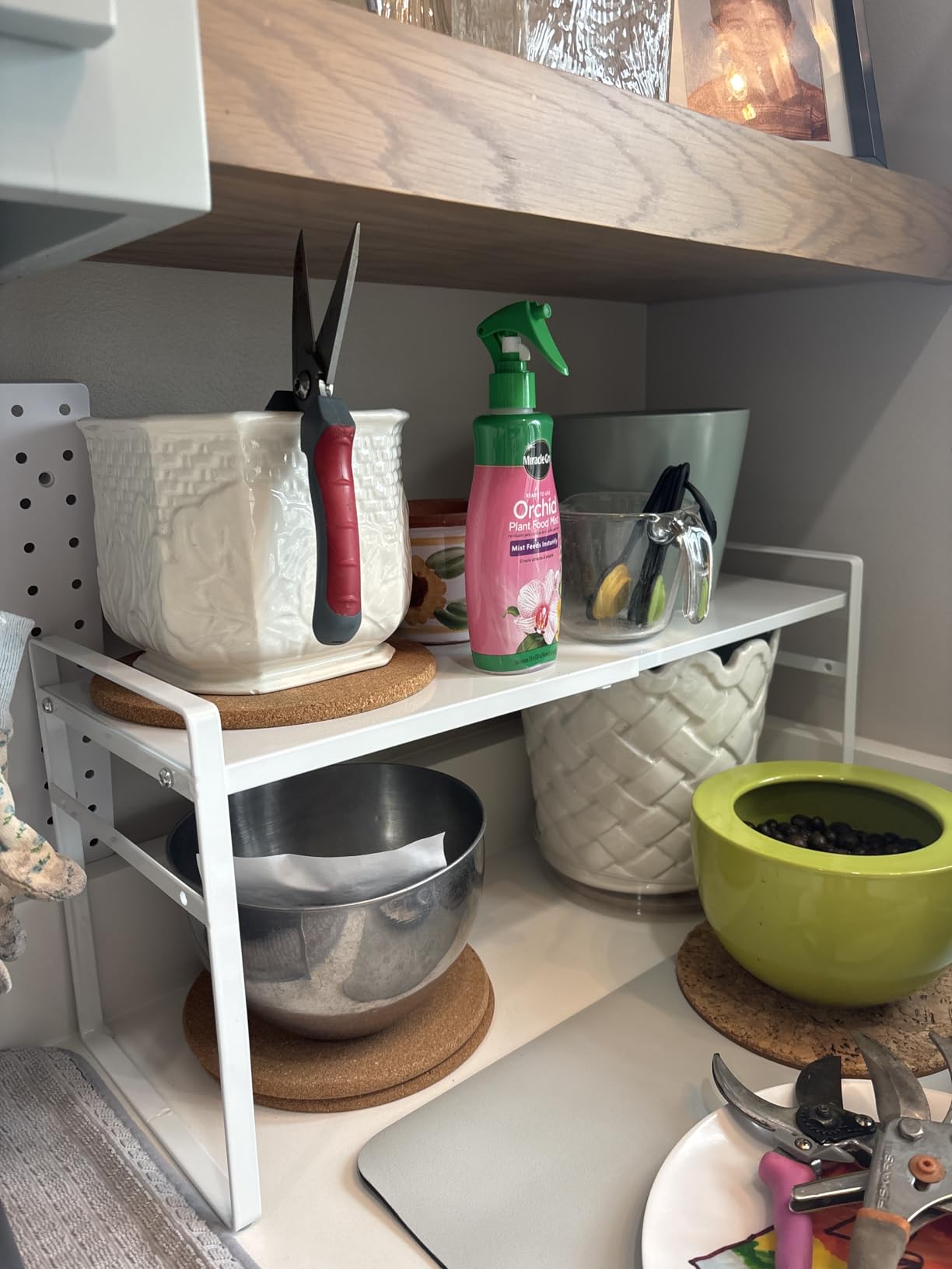 Expandable Cabinet Shelf Organizer Riser for Kitchen Pantry Cupboard Under Sink Countertop,kitchen cabinet shelf (white) customer photo 2
